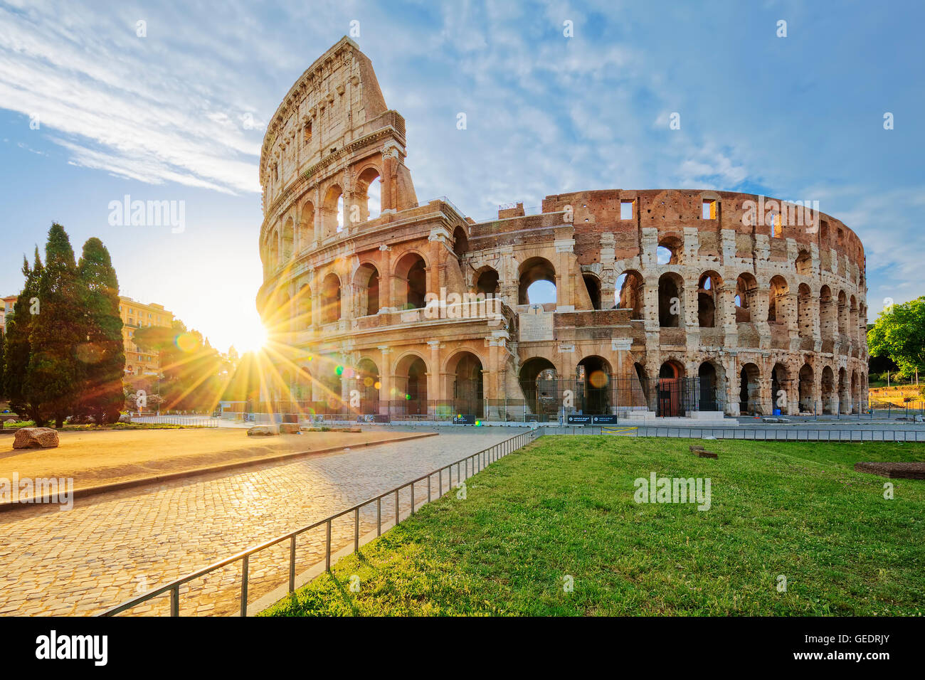 Colisée à Rome avec soleil du matin, l'Italie, l'Europe. Banque D'Images
