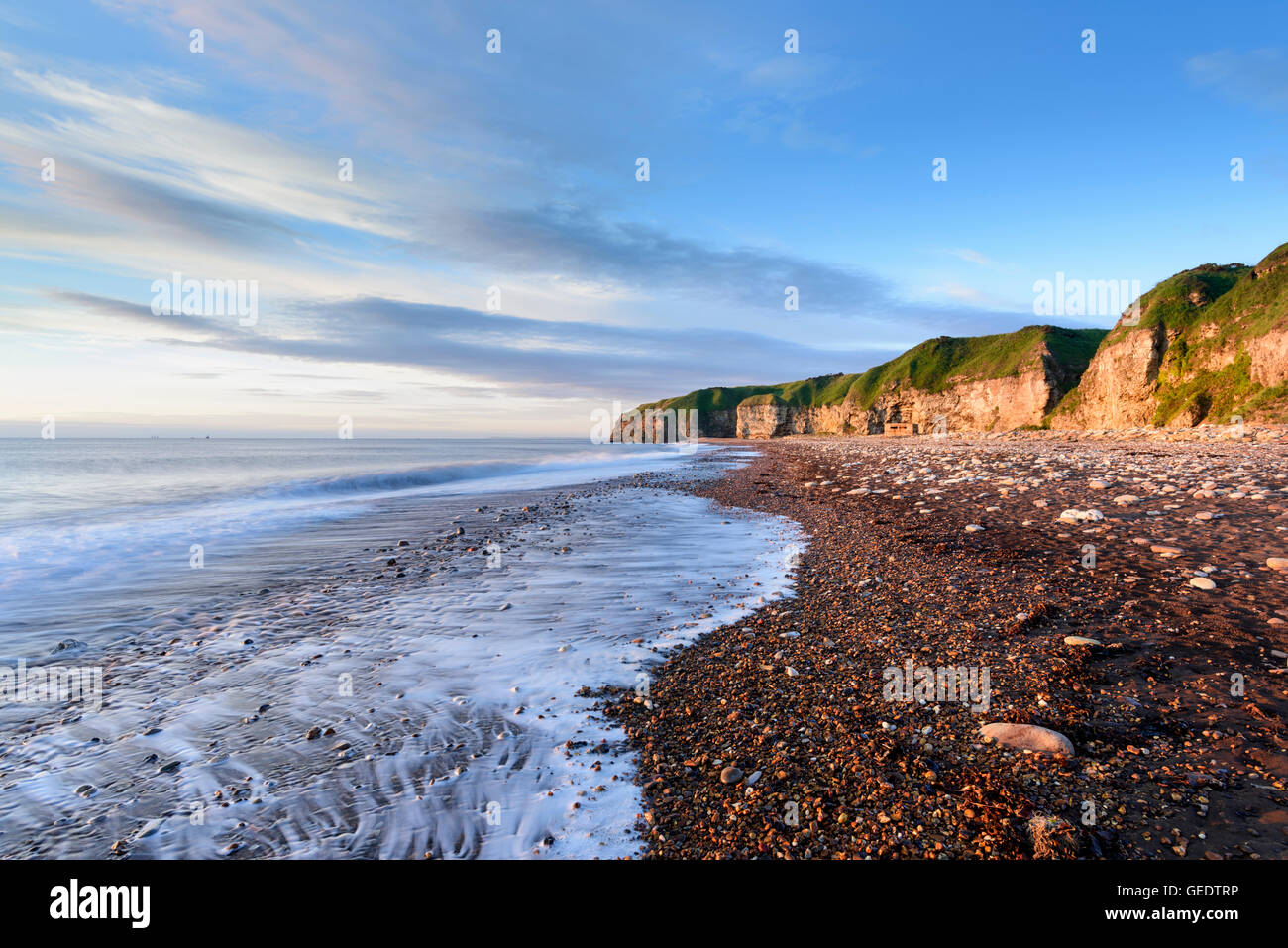 Plage de souffle sur le Littoral du patrimoine du comté de Durham Banque D'Images