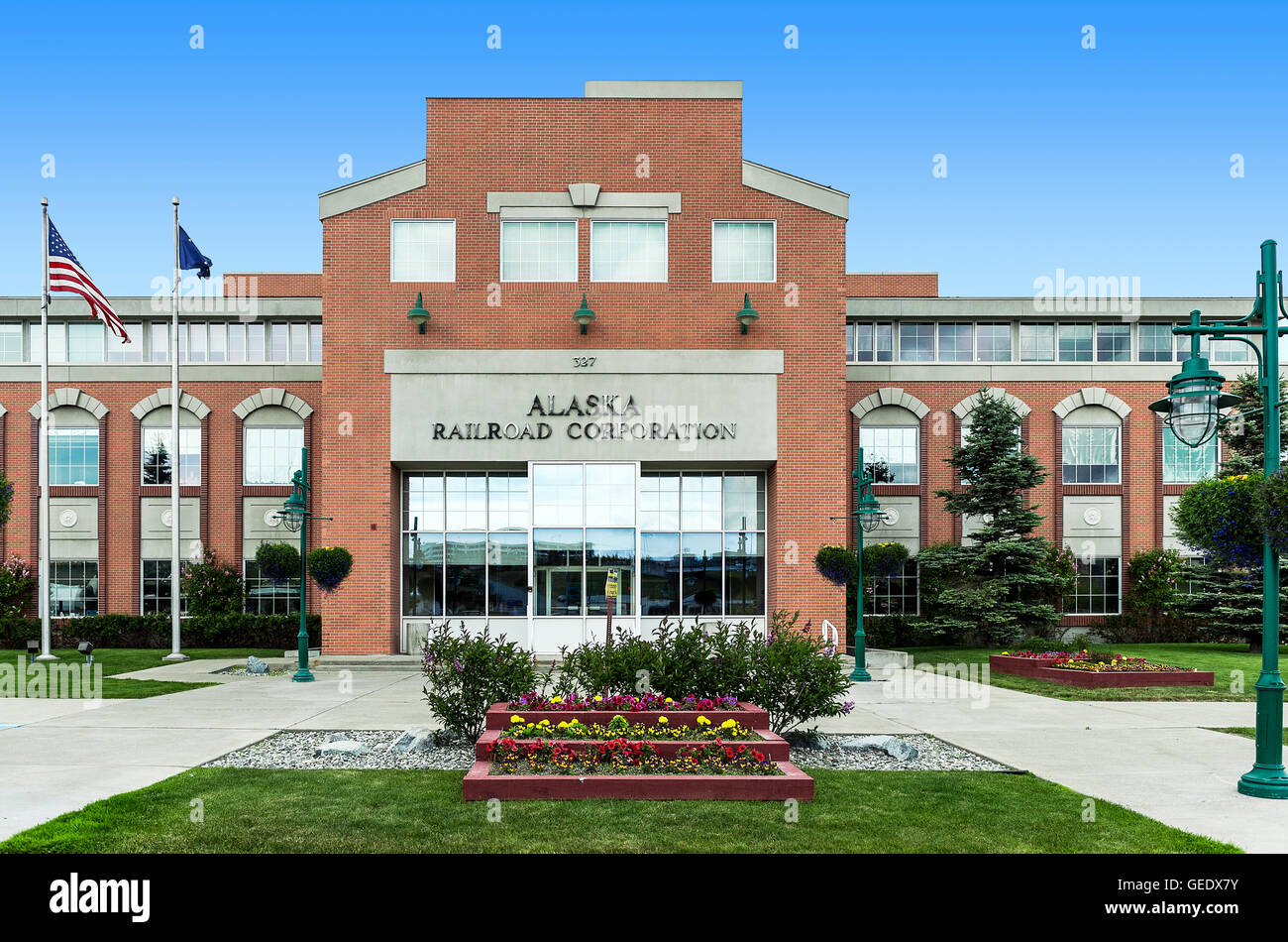 Alaska Railroad Corporation, Anchorage, Alaska, USA. Banque D'Images