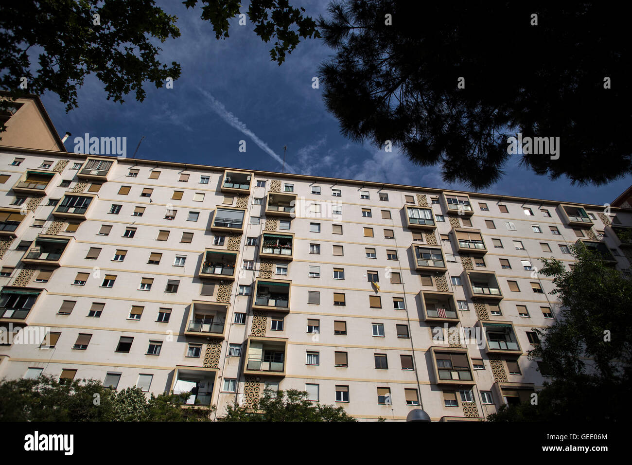 Bloc d'appartement sur l'Avinguda Diagonal à Barcelone. Banque D'Images