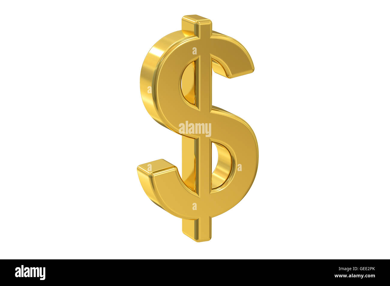 Symbole du dollar, rendu 3D isolé sur fond blanc Banque D'Images