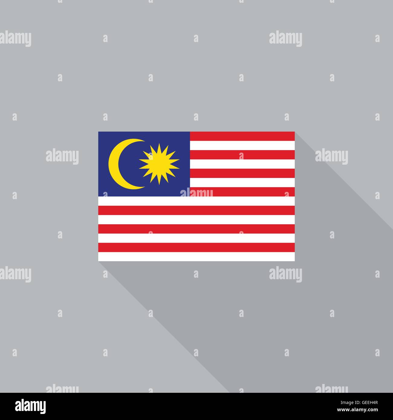 Design plat drapeau Malaisie vector illustration Illustration de Vecteur