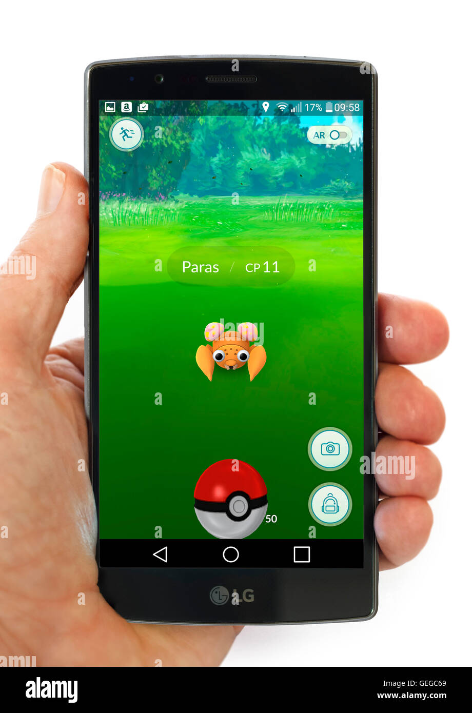 Pokemon aller sur un smartphone LG G4 Banque D'Images