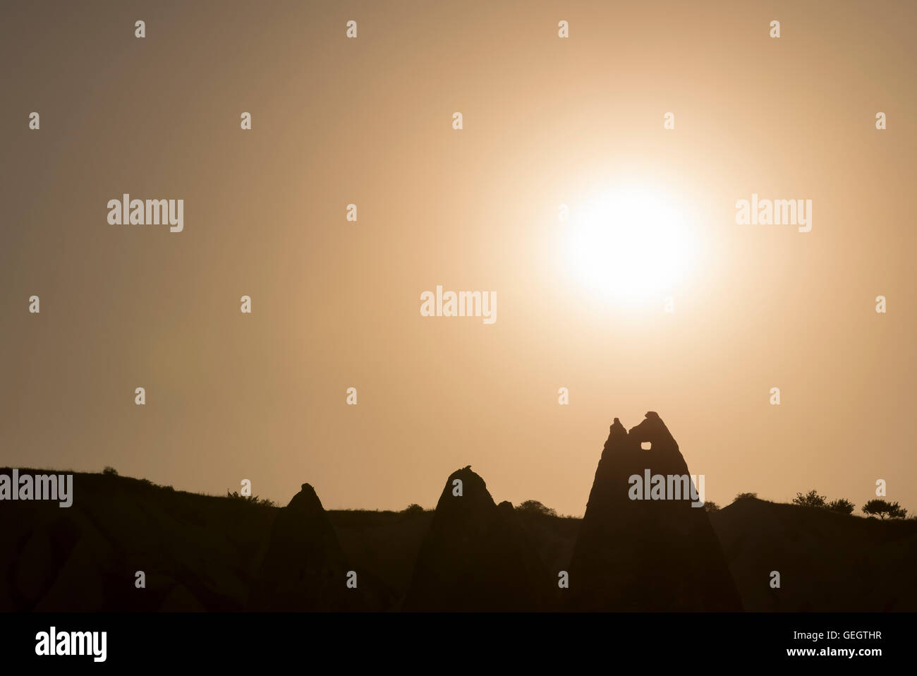 Coucher du soleil en Cappadoce Banque D'Images