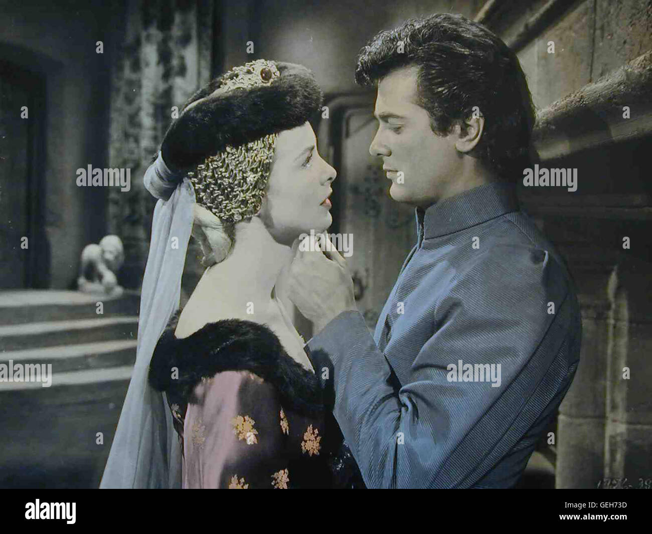 Janet Leigh, Tony Curtis Myles Falworth (Tony Curtis) rettet den Thron für König Heinrich IV und bekommt Lady Anne (Janet Leigh) zur Frau. *** *** 1954 légende locale, noir bouclier de Falworth, L, Der Eiserne Ritter von Falworth Banque D'Images