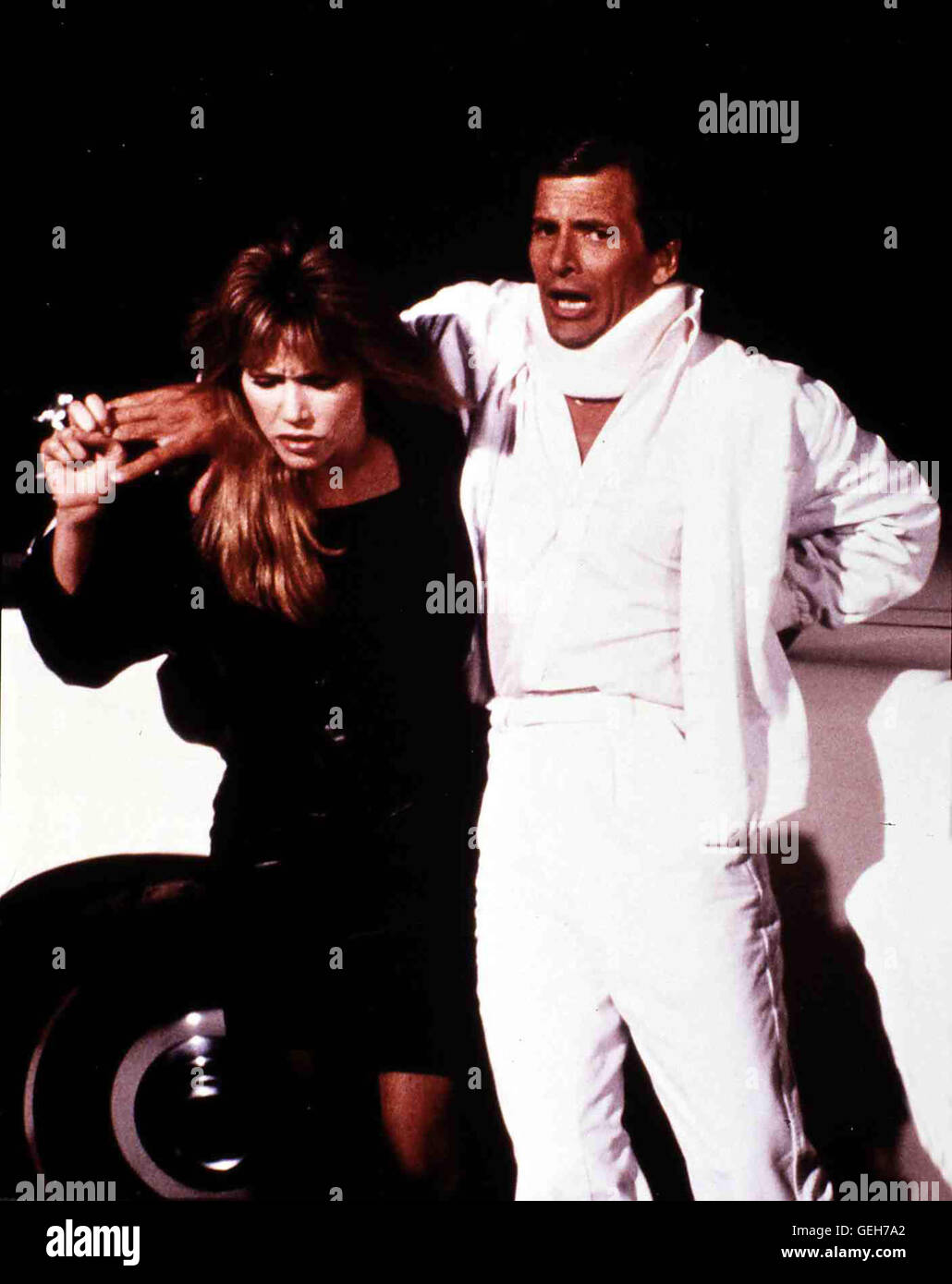 Tanya Roberts, erfolglose Musik-Manager Der Dirk Benedict (Smilac Harry Dirk Benedict) nimmt zwei Wrestler unter seine Fittiche. Mit seinen neuen Ideen handelt sich ein Ärger er. Candace Van Der Vegen (Tanya Roberts) stützt NHI. *** *** Légende locale 1986, SLAM, Verschwitzte Corps Körper Banque D'Images