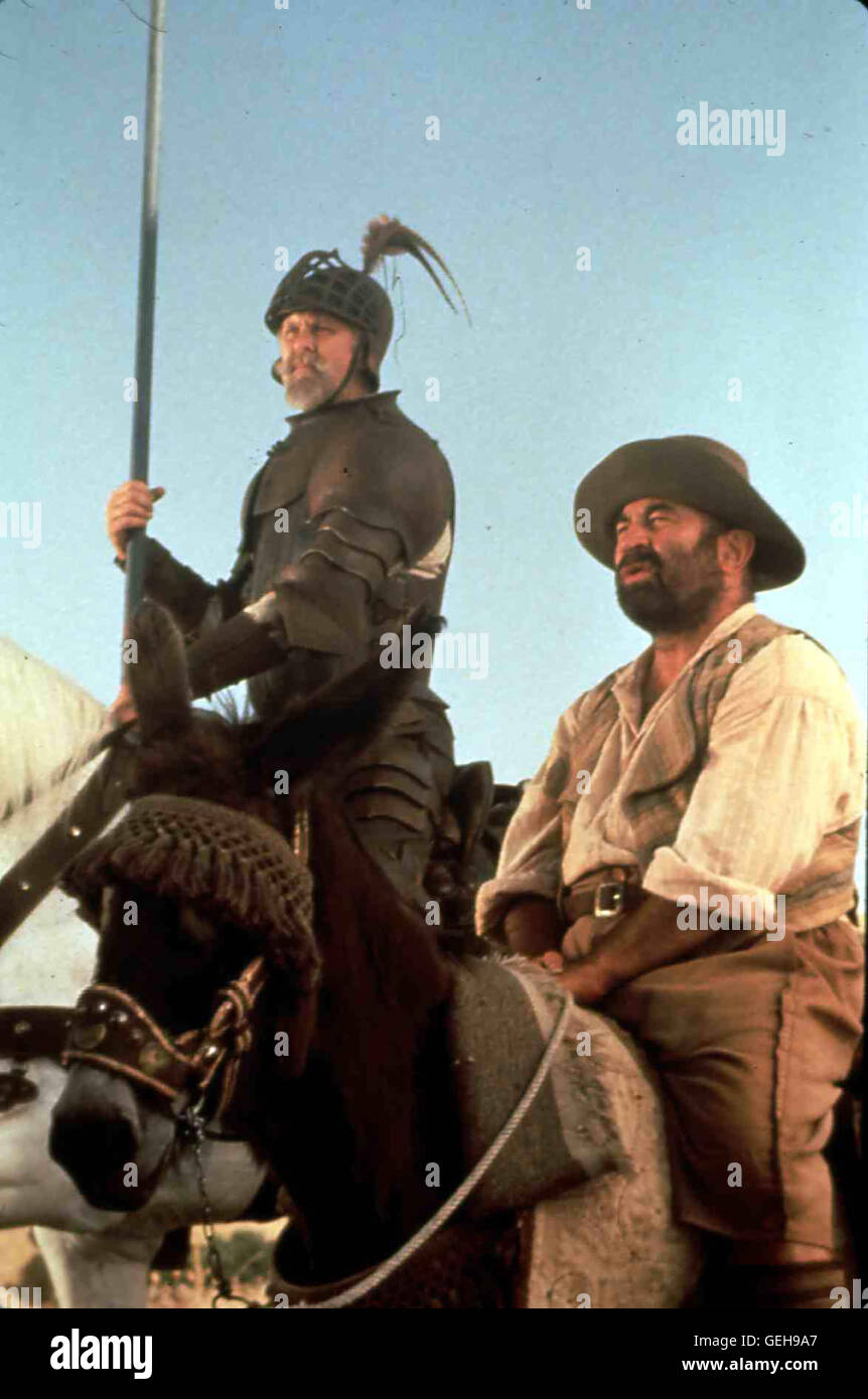 John Lithgow, Bob Hoskins Als Ritter 'Don Quichotte de la Mancha' sucht Alonso (John Lithgow) mit seinem 'Knappen' Sancho Panza (Bob Hoskins) das Abenteuer. *** *** Légende locale 1957, Don Quichotte, Don Quichotte Banque D'Images
