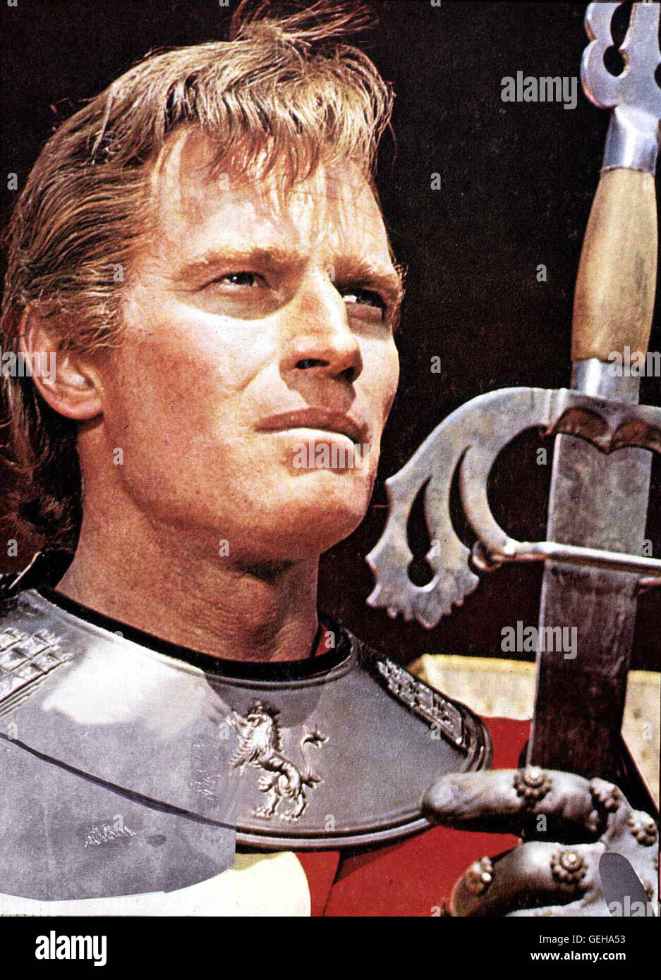 Charlton Heston Rodrigo Diaz de Bivar (Charlton Heston), besser bekannt als El Cid, Spanien von seinen Unterdrueckern befreien. *** *** Légende locale 1961, 1960 er, 1960, El Cid, Film, Chevalier, Ritter, El Cid Banque D'Images