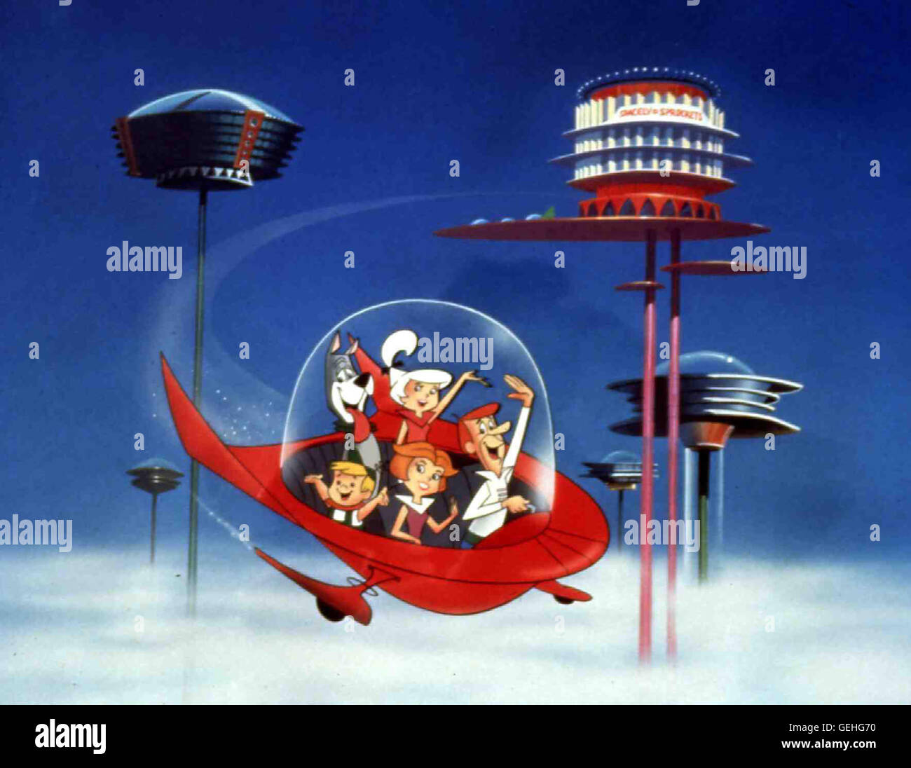 Elroy, Astro, Judy, Jane Jetson, George Jetson *** *** 1990 légende locale, Jetsons : Le film, Die Jetsons - Der Film Banque D'Images