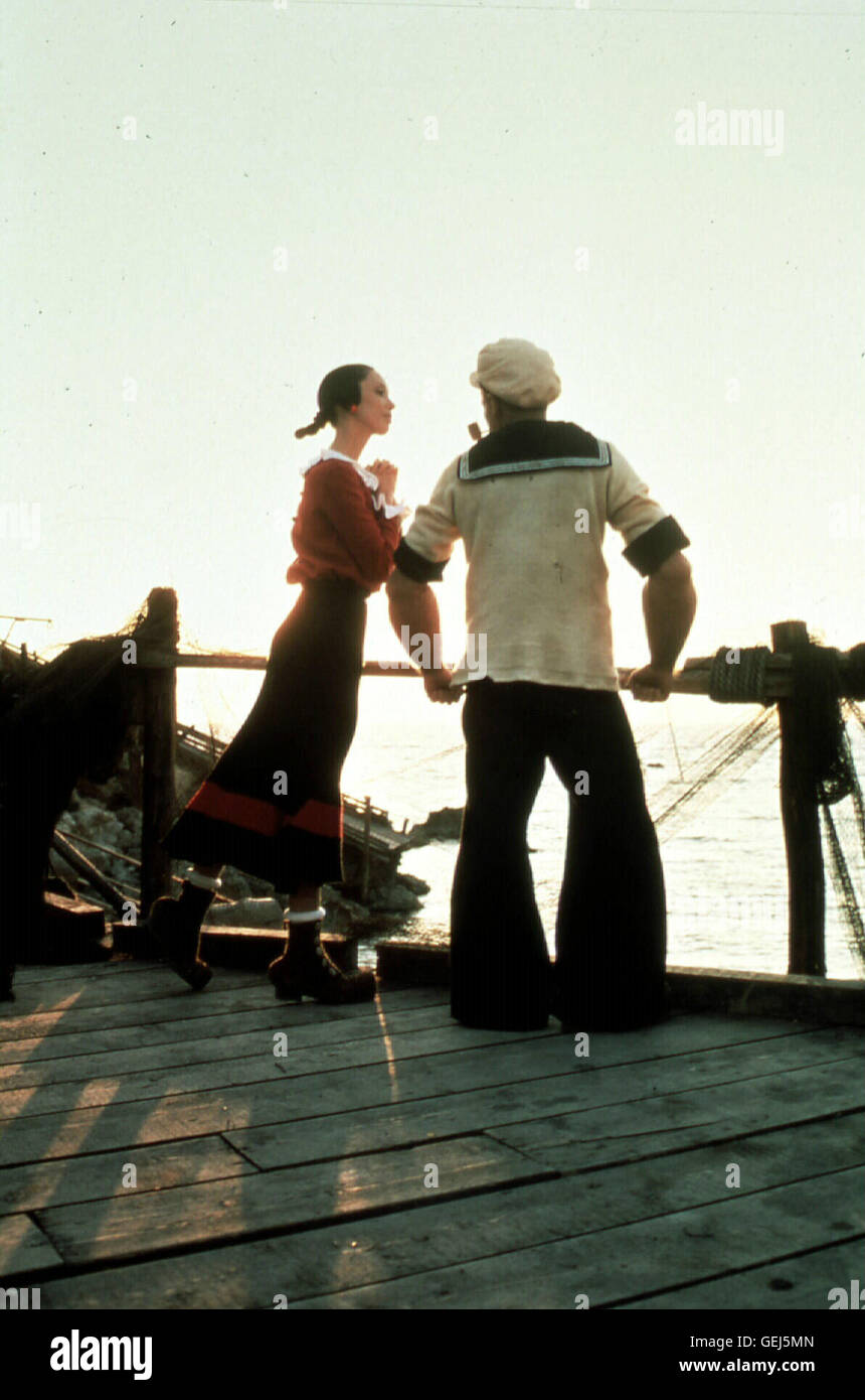 Shelley Duvall, Robin Williams Olivia (Shelley Duvall) himmelt Seemann Popeye (Robin Williams) une. *** *** 1980 légende locale, Popeye, Popeye - Der Seemann Mit dem Harten Schlag Banque D'Images