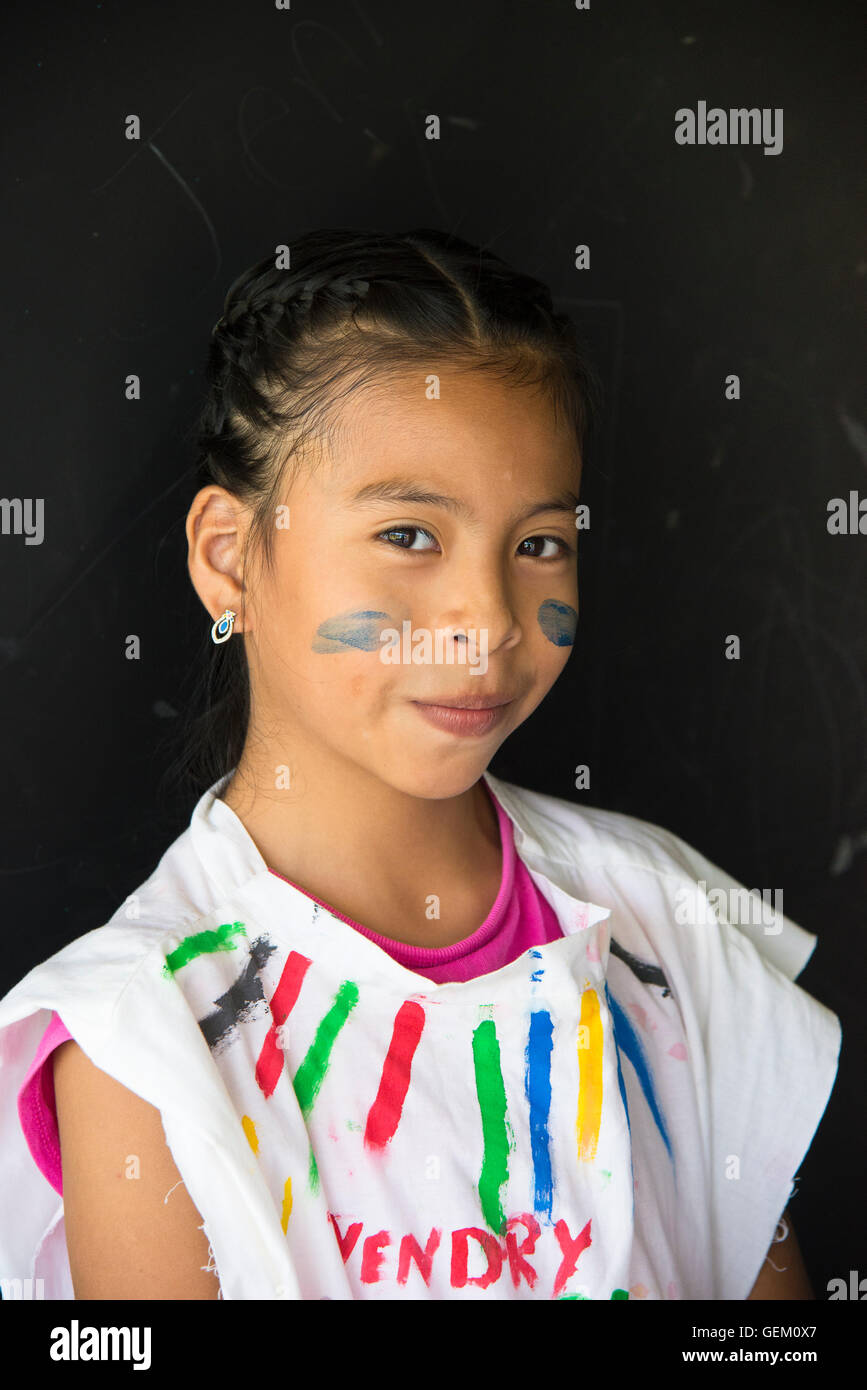 Visages d'enfants des écoles de costa rica Banque D'Images