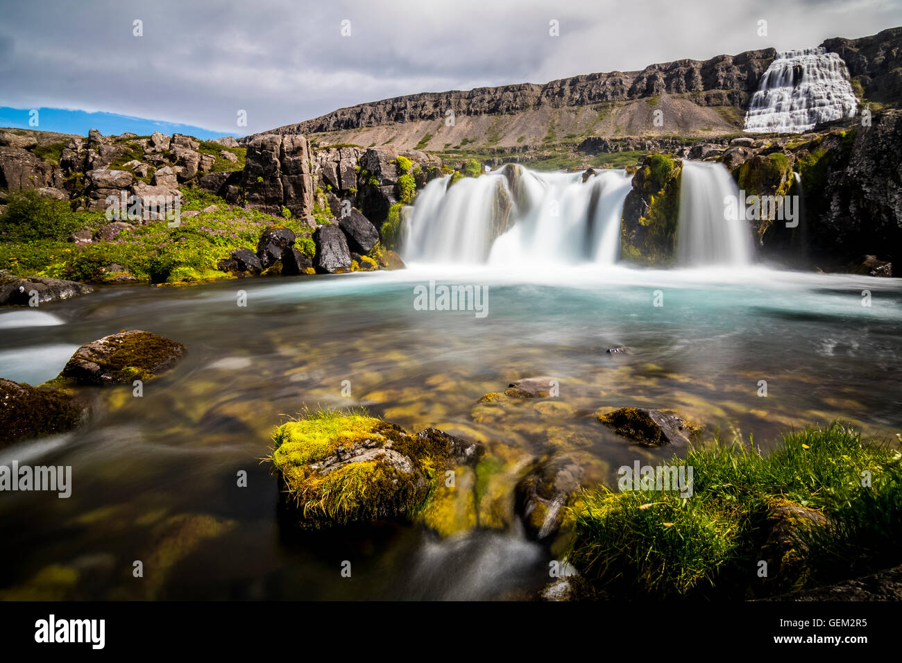 Cascades en Islande Dynjandi Banque D'Images