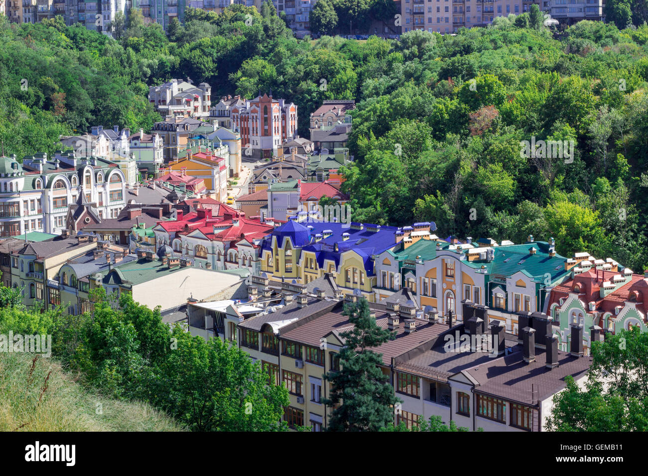 Panorama ville européenne. Les toits colorés. Âme européenne Banque D'Images