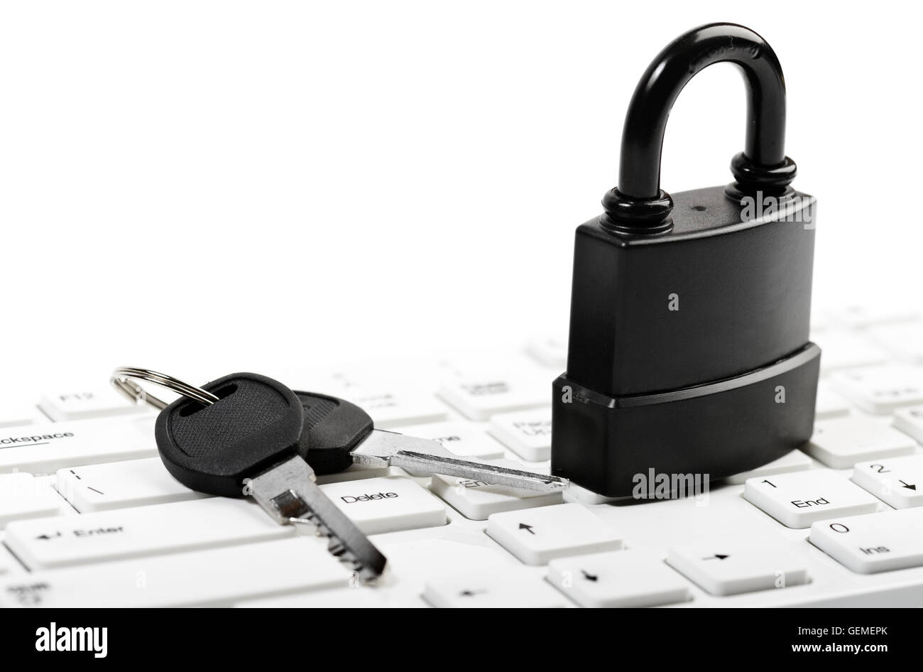 Concept de sécurité des données avec le clavier de l'ordinateur portable cadenas Banque D'Images