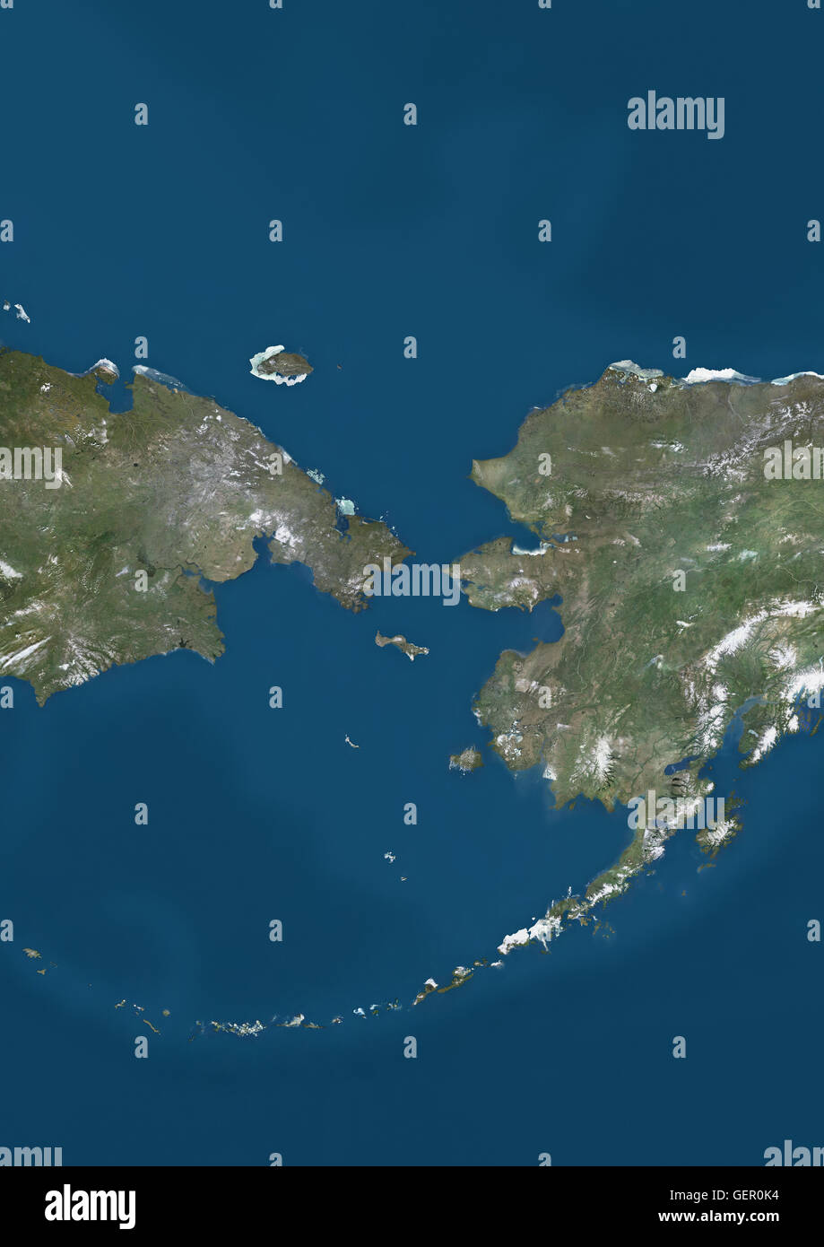 Detroit Entre Russie Et Alaska Bering strait map Banque de photographies et d’images à haute
