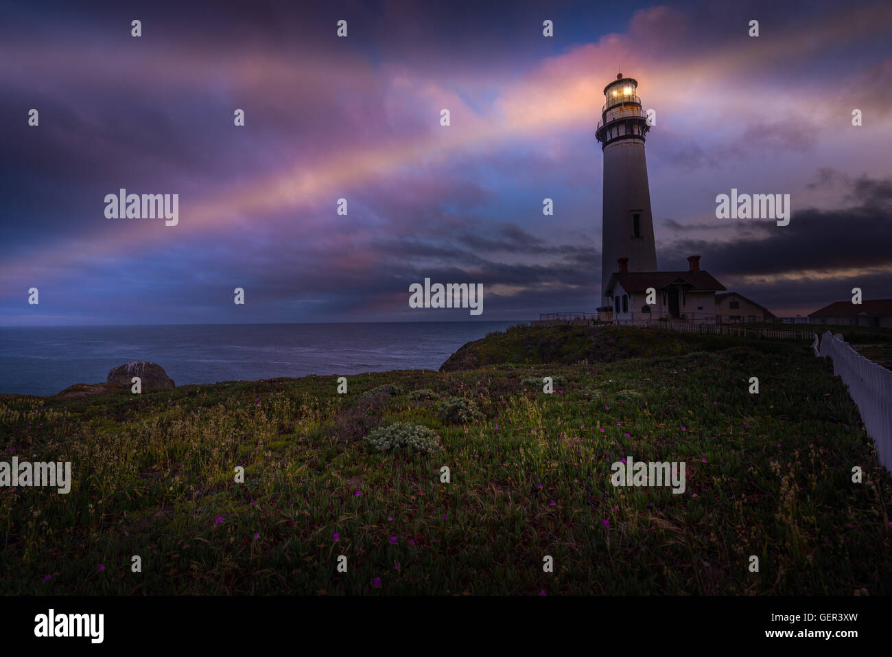 Plus haut phare sur la côte ouest de l'United States Banque D'Images