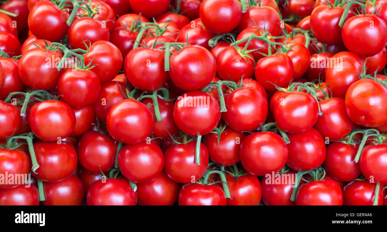 Arrière-plan de tomate - tomates crues closeup Banque D'Images