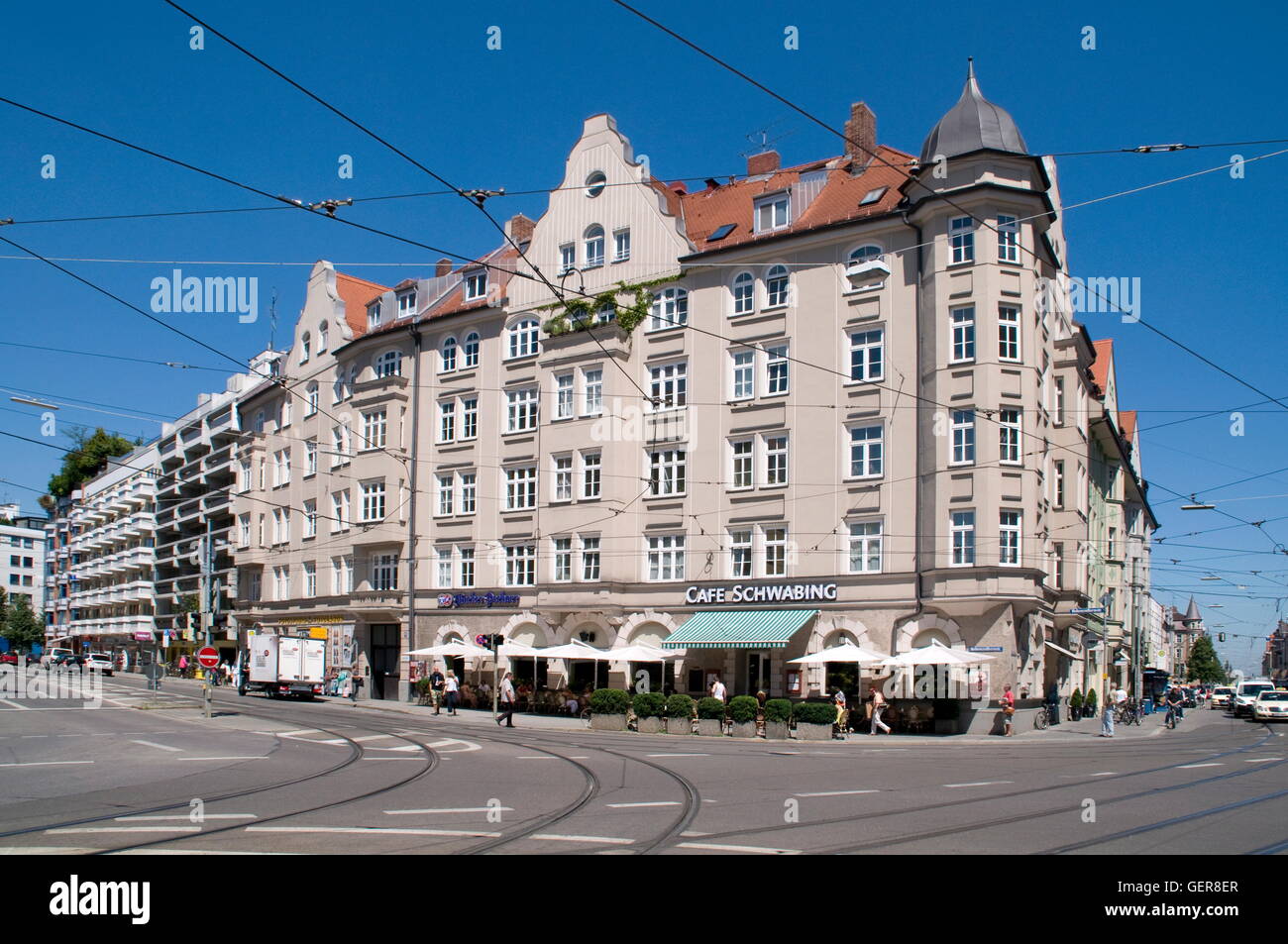 Géographie / voyage, Allemagne, Bavaria, Munich, café Schwabing, Kurfuerstenplatz, Banque D'Images