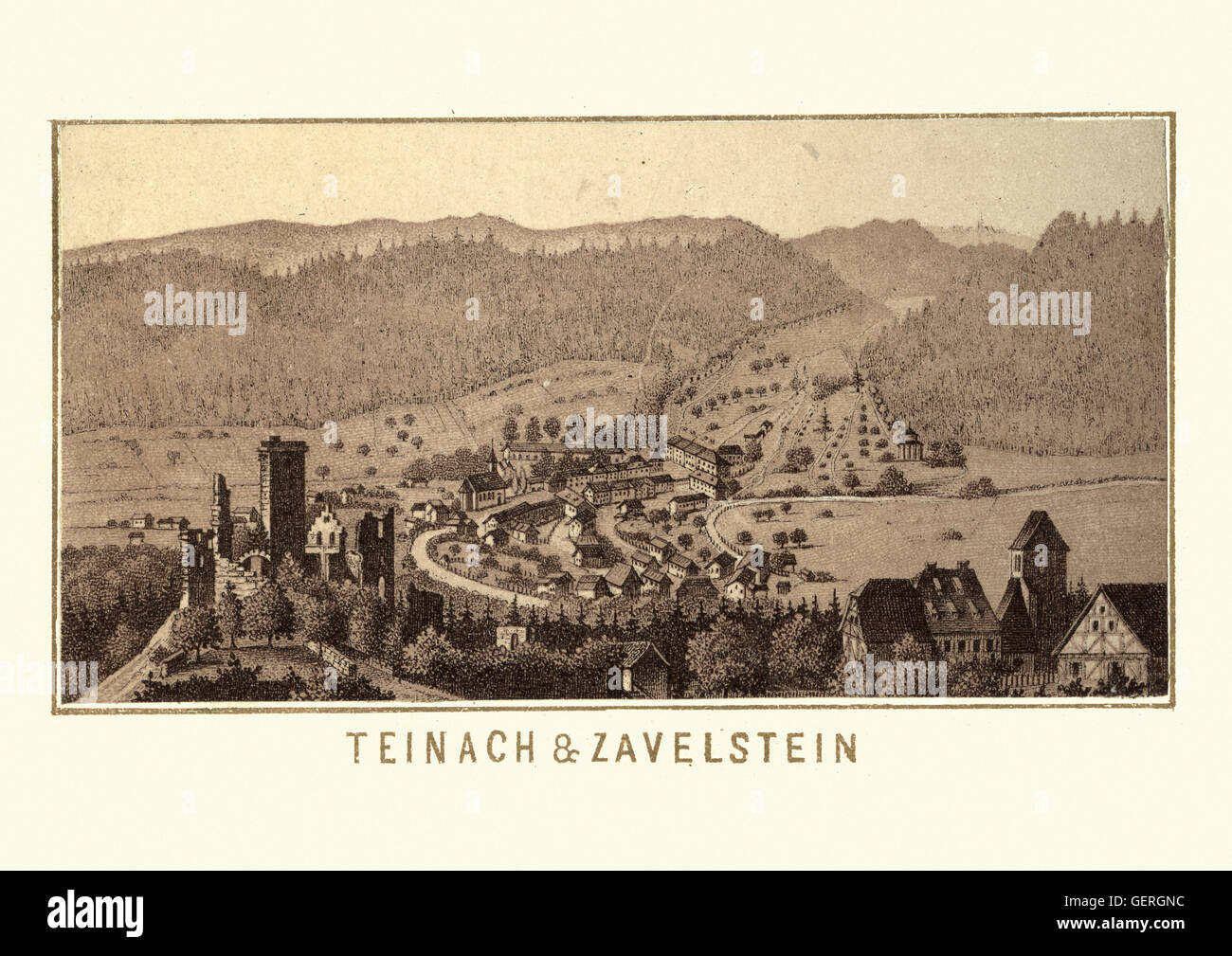 Zavelstein et Teinach, Baden-Wurttemberg, Allemagne, 1870 Banque D'Images