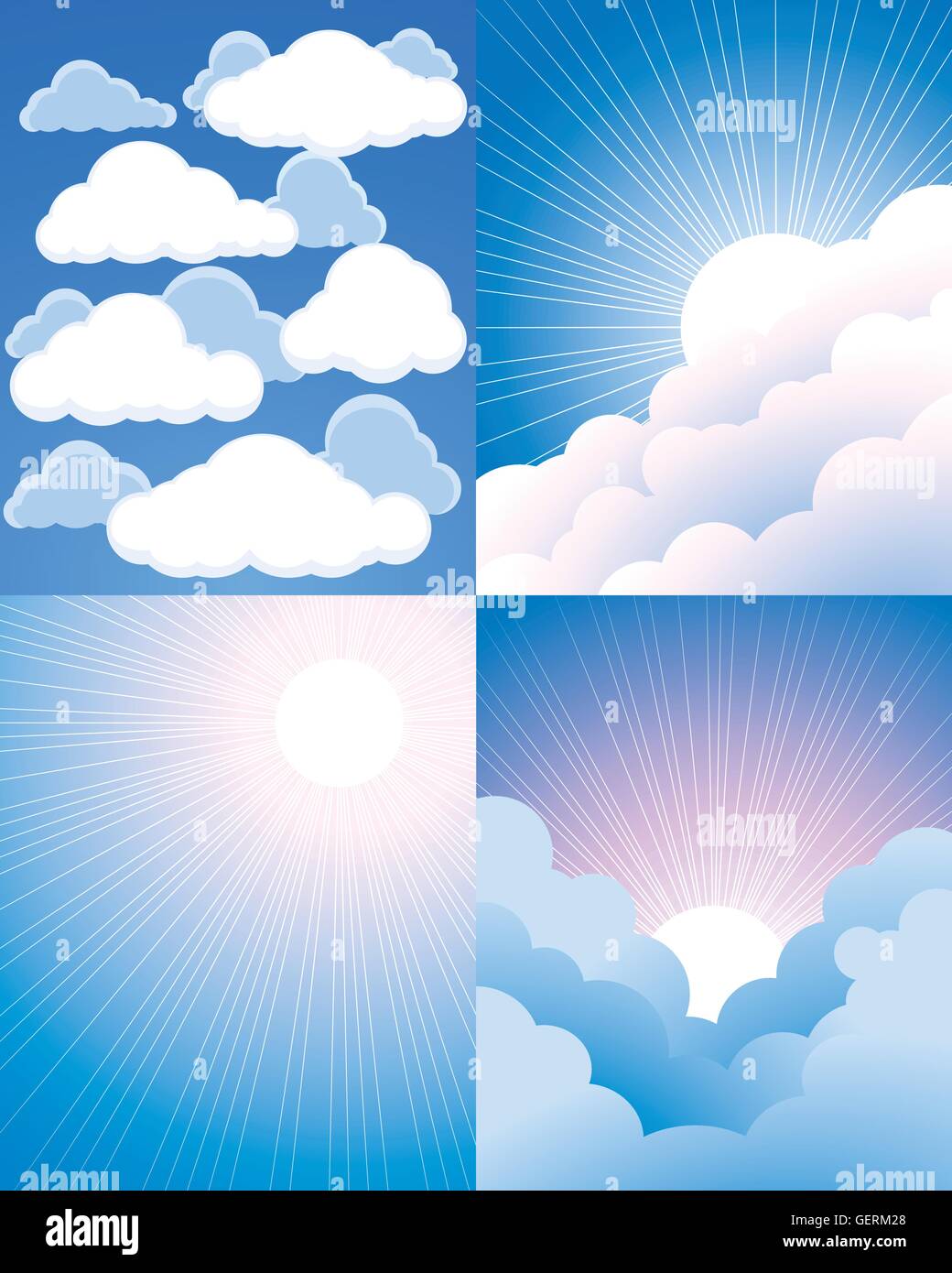 Vector illustration d'un ciel et nuages Illustration de Vecteur
