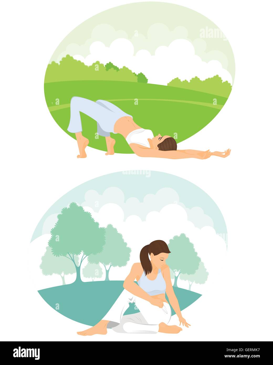 Vector illustration d'un pour la pratique du yoga Illustration de Vecteur