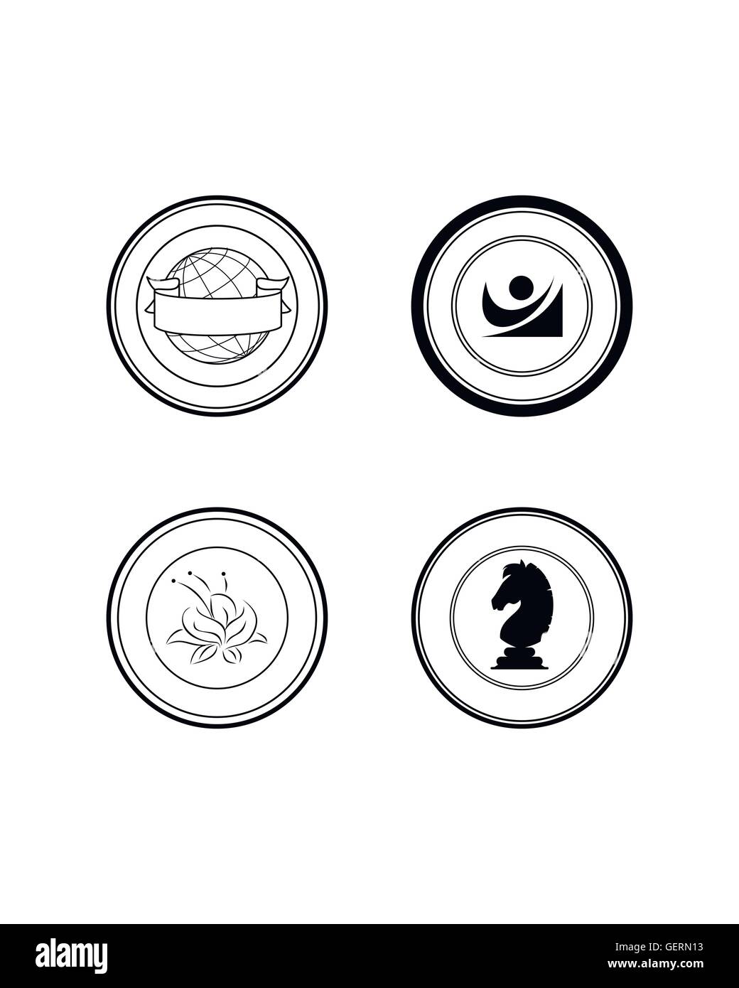 Vector illustration d'un ensemble de quatre timbres Illustration de Vecteur