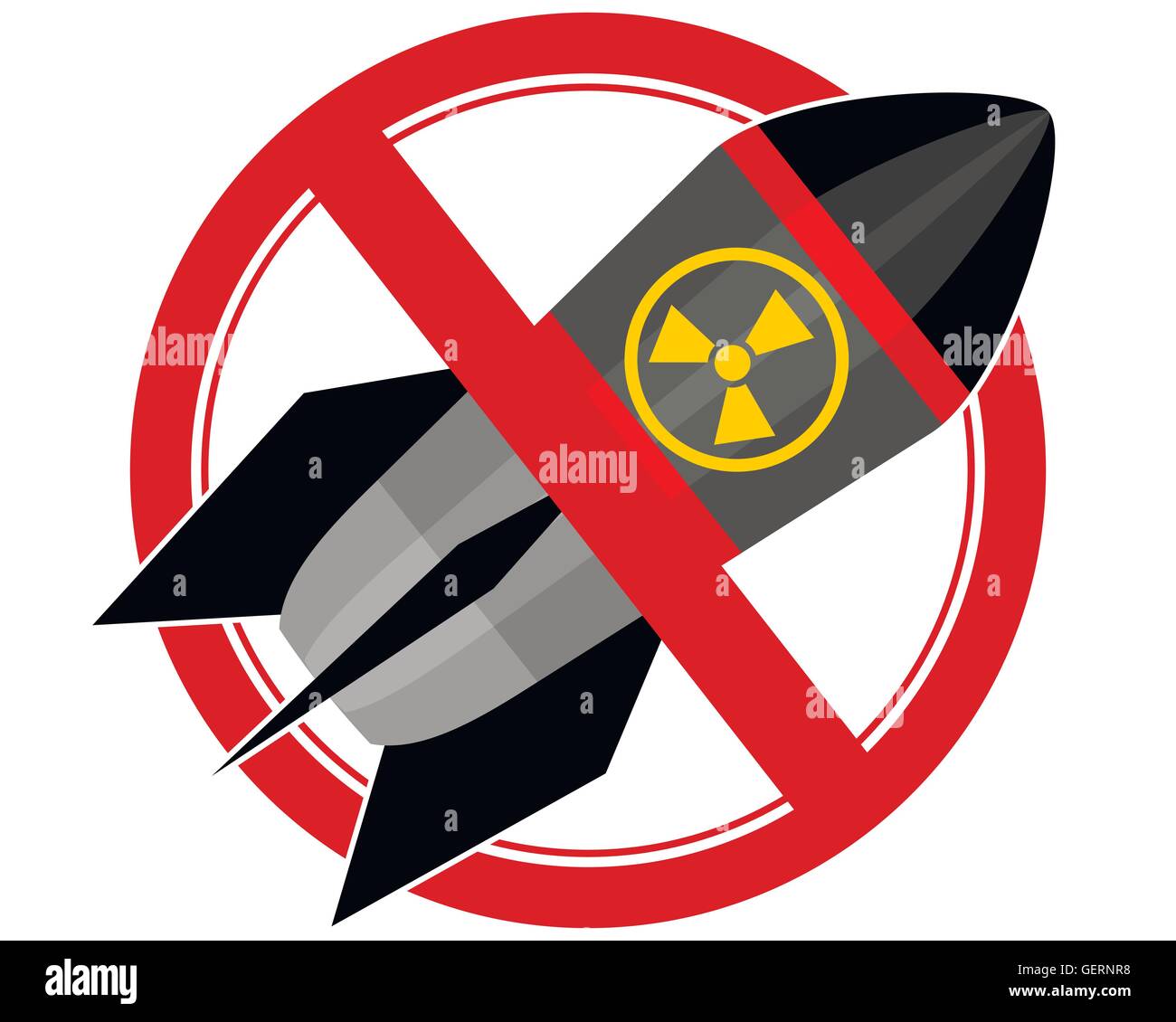 Vector illustration d'une fusée nucléaire sign Illustration de Vecteur