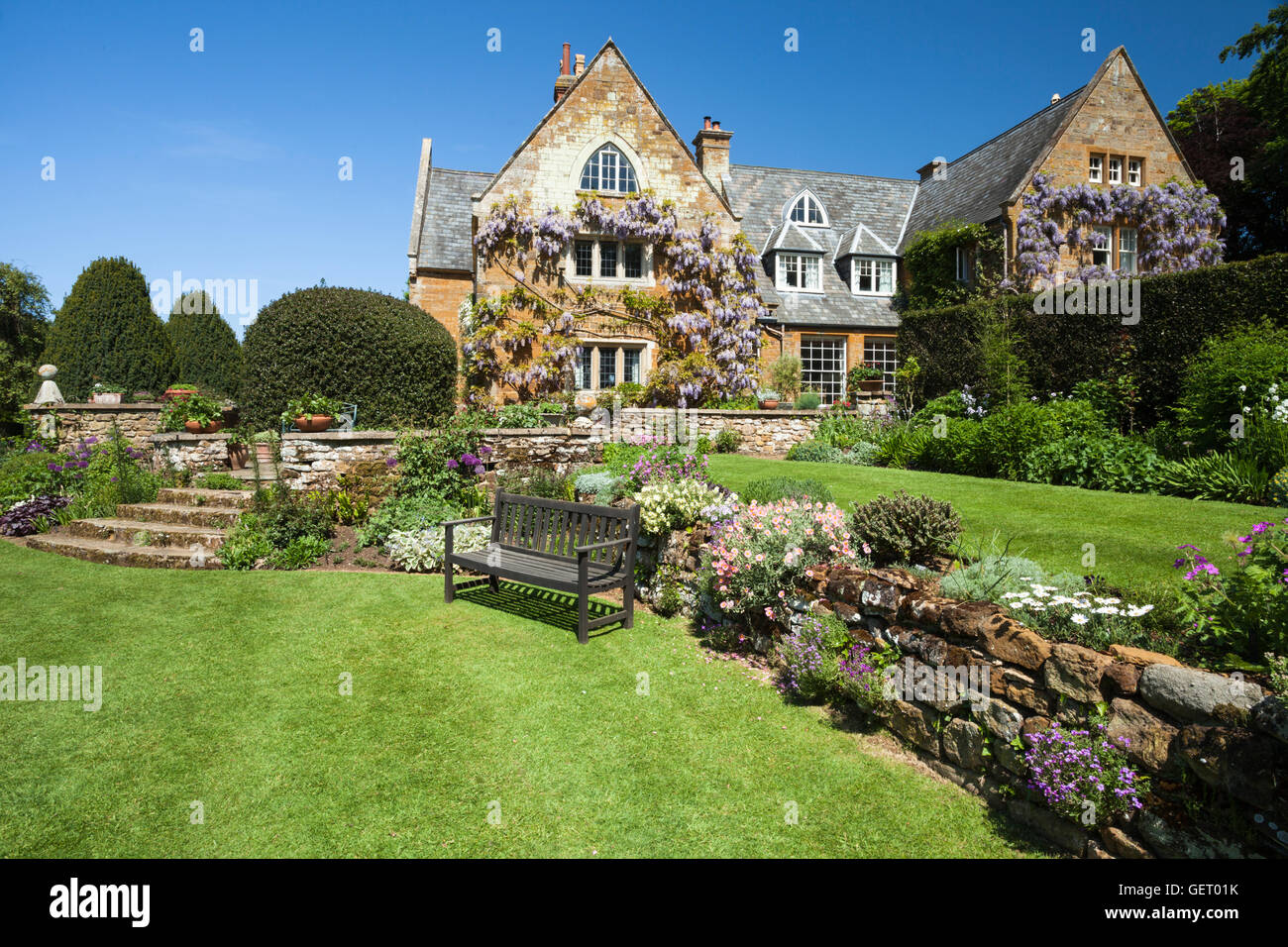 Coton Manor et de jardins dans le Northamptonshire. Banque D'Images