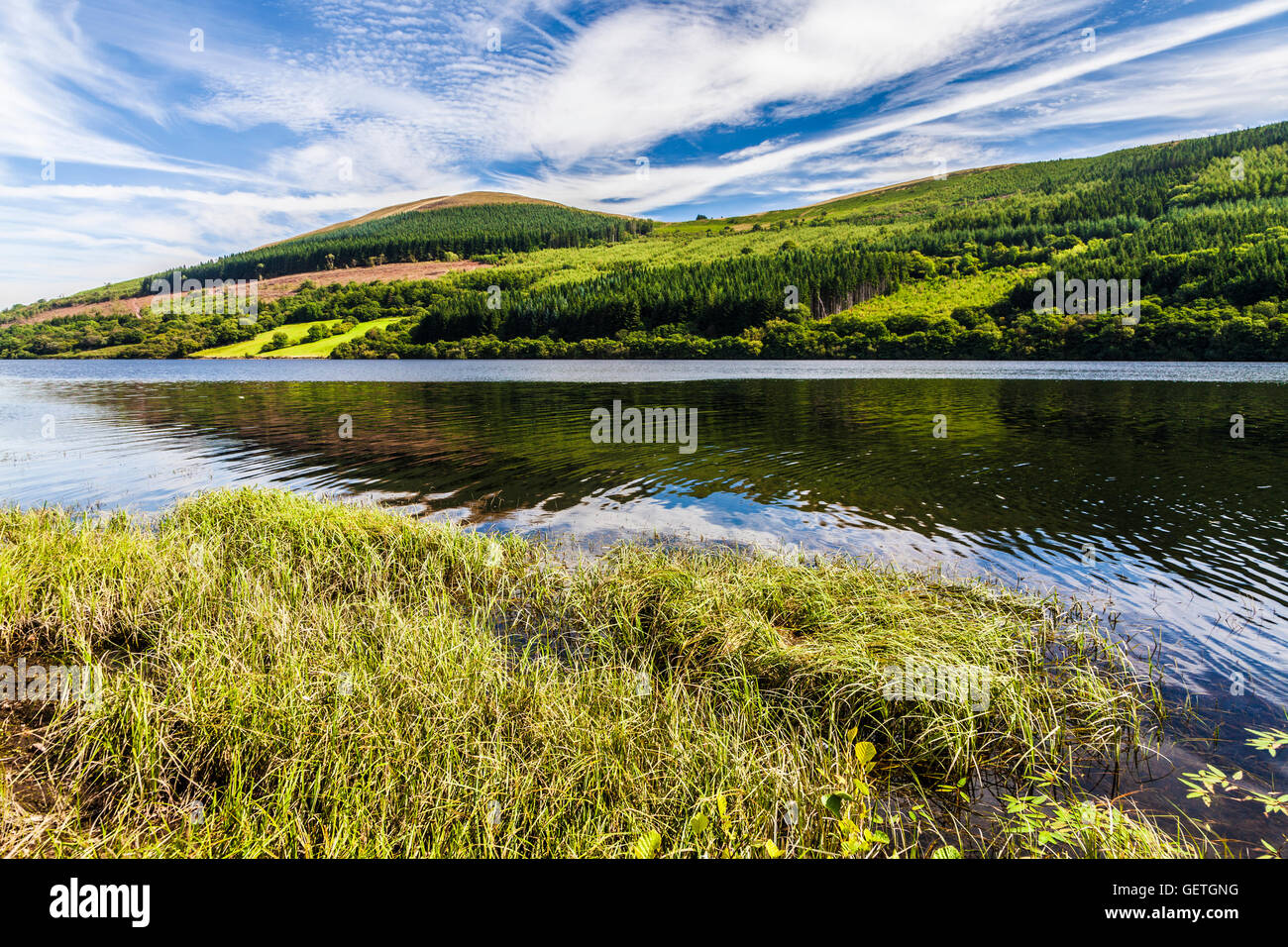 Vue sur le réservoir de Talybont dans les Brecon Beacons. Banque D'Images