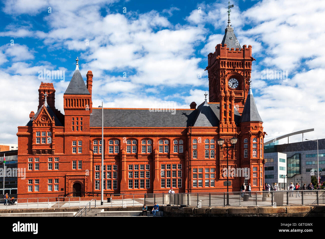 La Pierhead Bâtiment de l'Assemblée nationale du Pays de Galles à Cardiff Bay. Banque D'Images