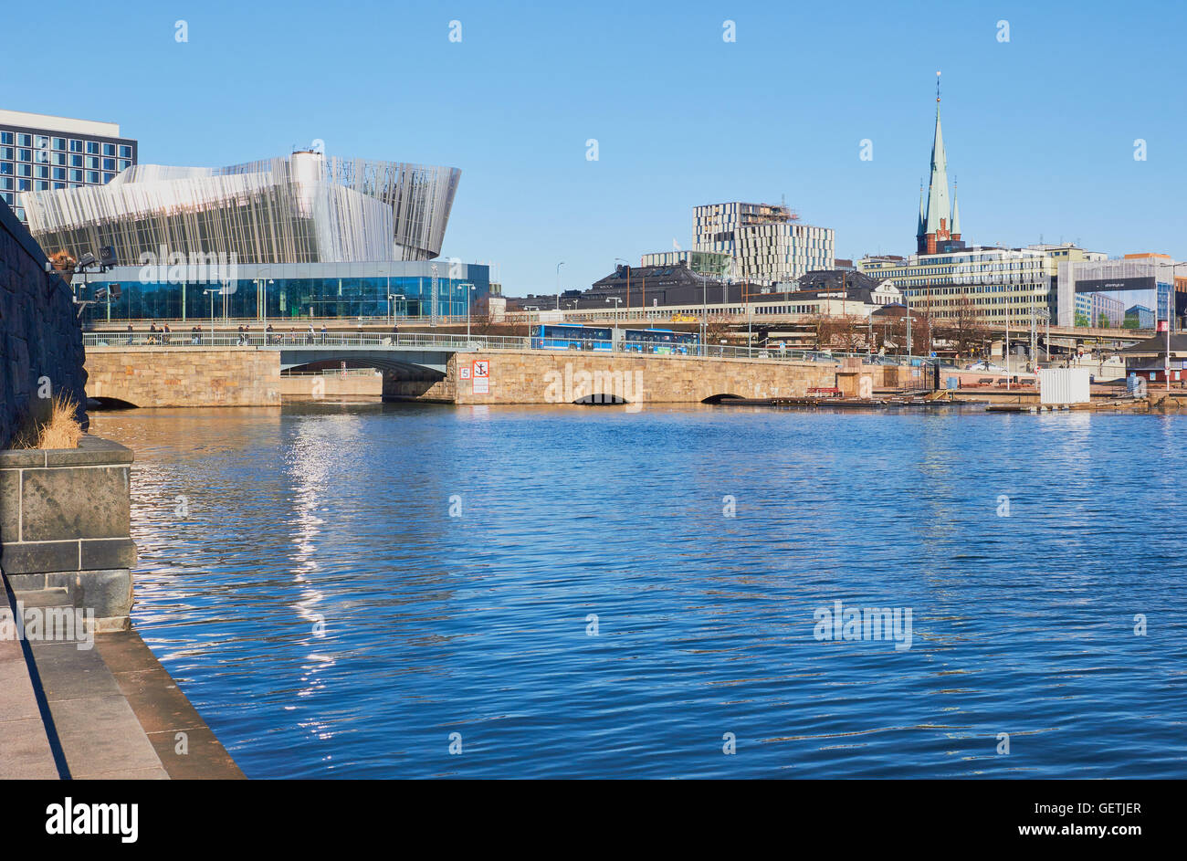 Stockholm Stockholm Waterfront skyline avec centre des congrès, de la Suède, Scandinavie Banque D'Images
