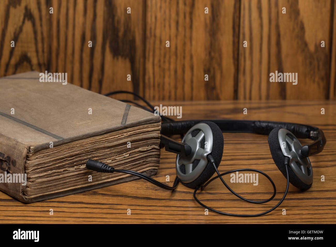 Livre audio concept. Banque D'Images