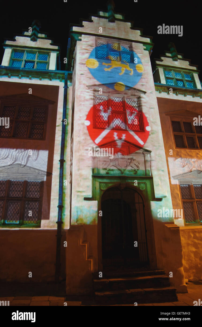 Laser de Conwy et lumière au nord du Pays de Galles Banque D'Images