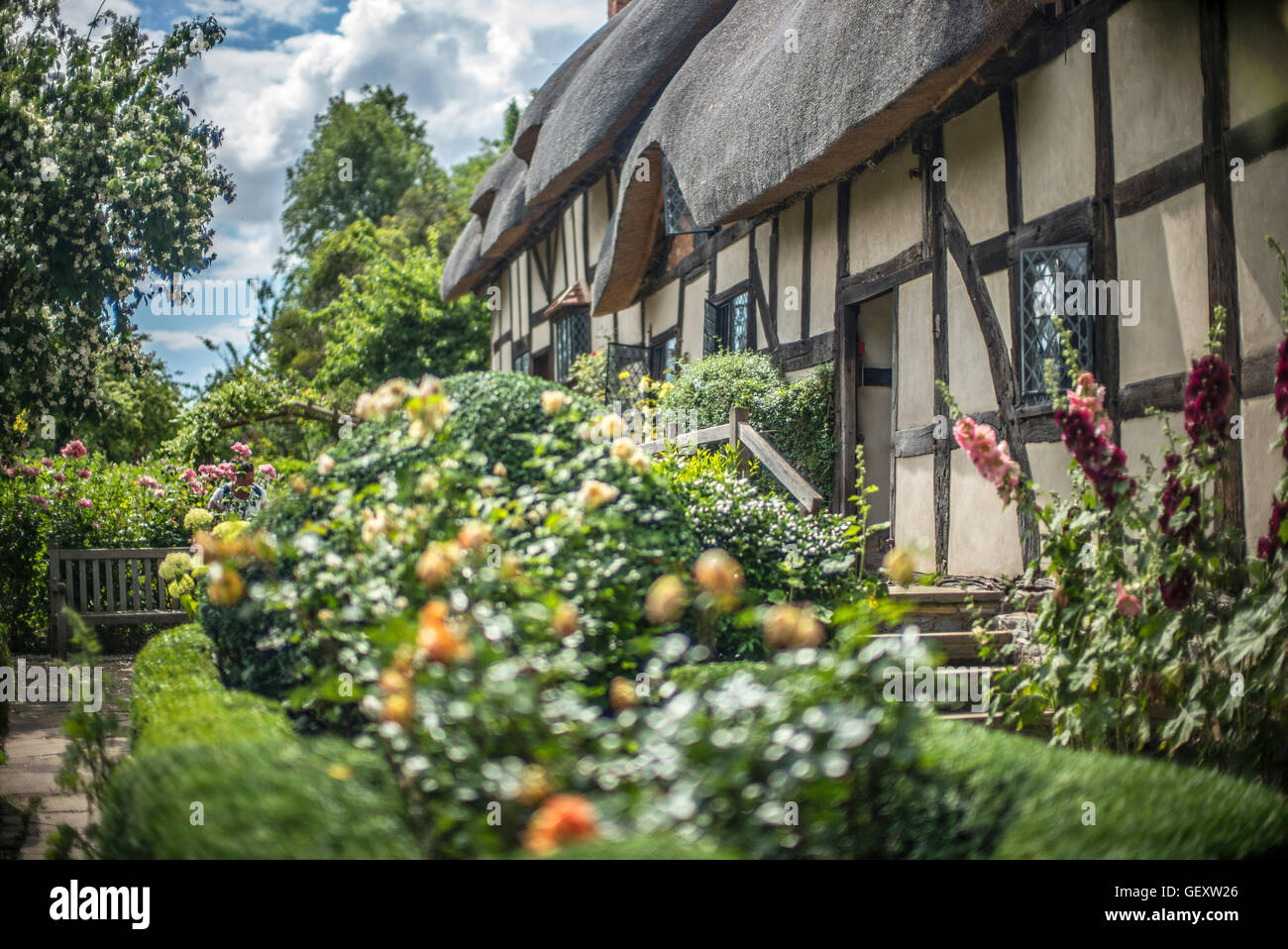 Anne Hathaway's Cottage à Stratford upon Avon. Banque D'Images