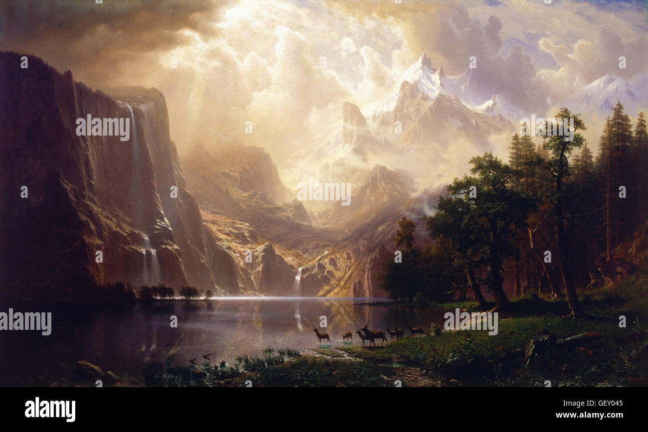 Albert Bierstadt - entre la Sierra Nevada, en Californie Banque D'Images