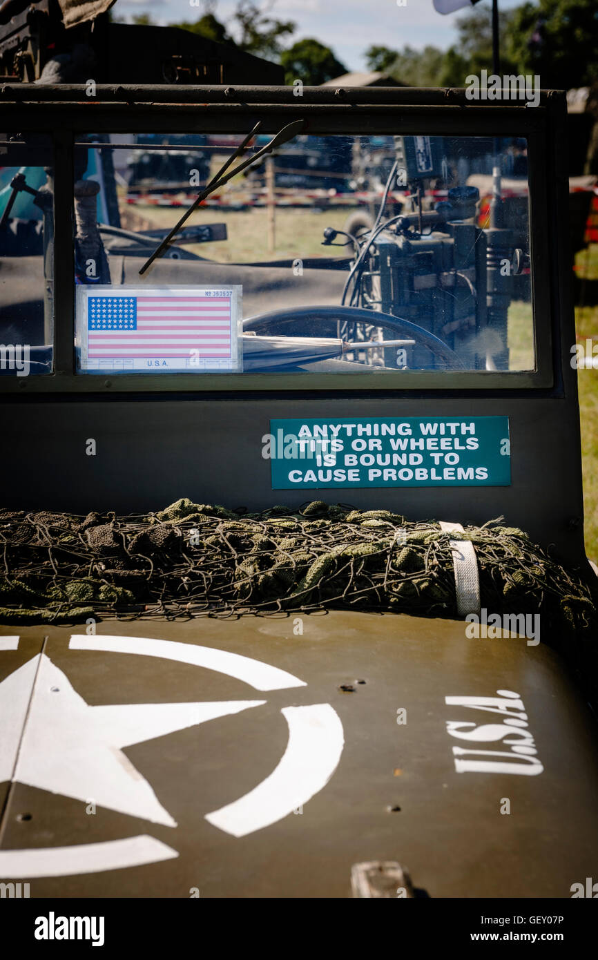 Détail d'une Jeep américaine au 6e congrès annuel de l'Ops combiné Show. Banque D'Images