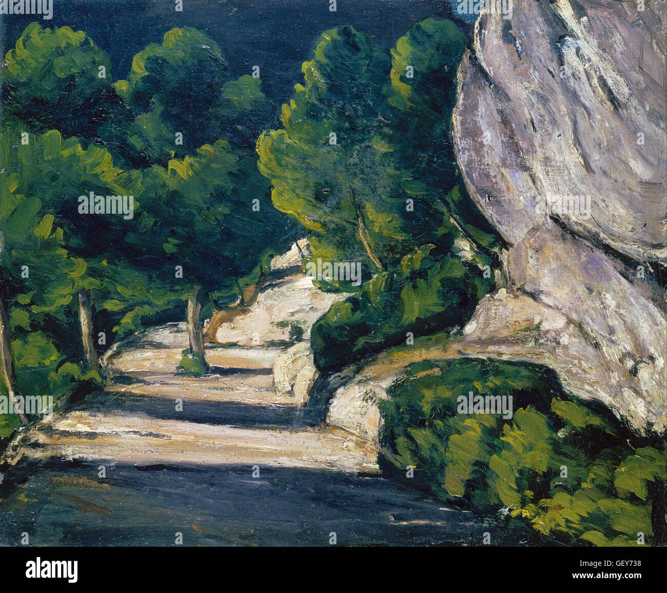 Paul Cézanne - Paysage. Route d'arbres dans les Montagnes Rocheuses Banque D'Images