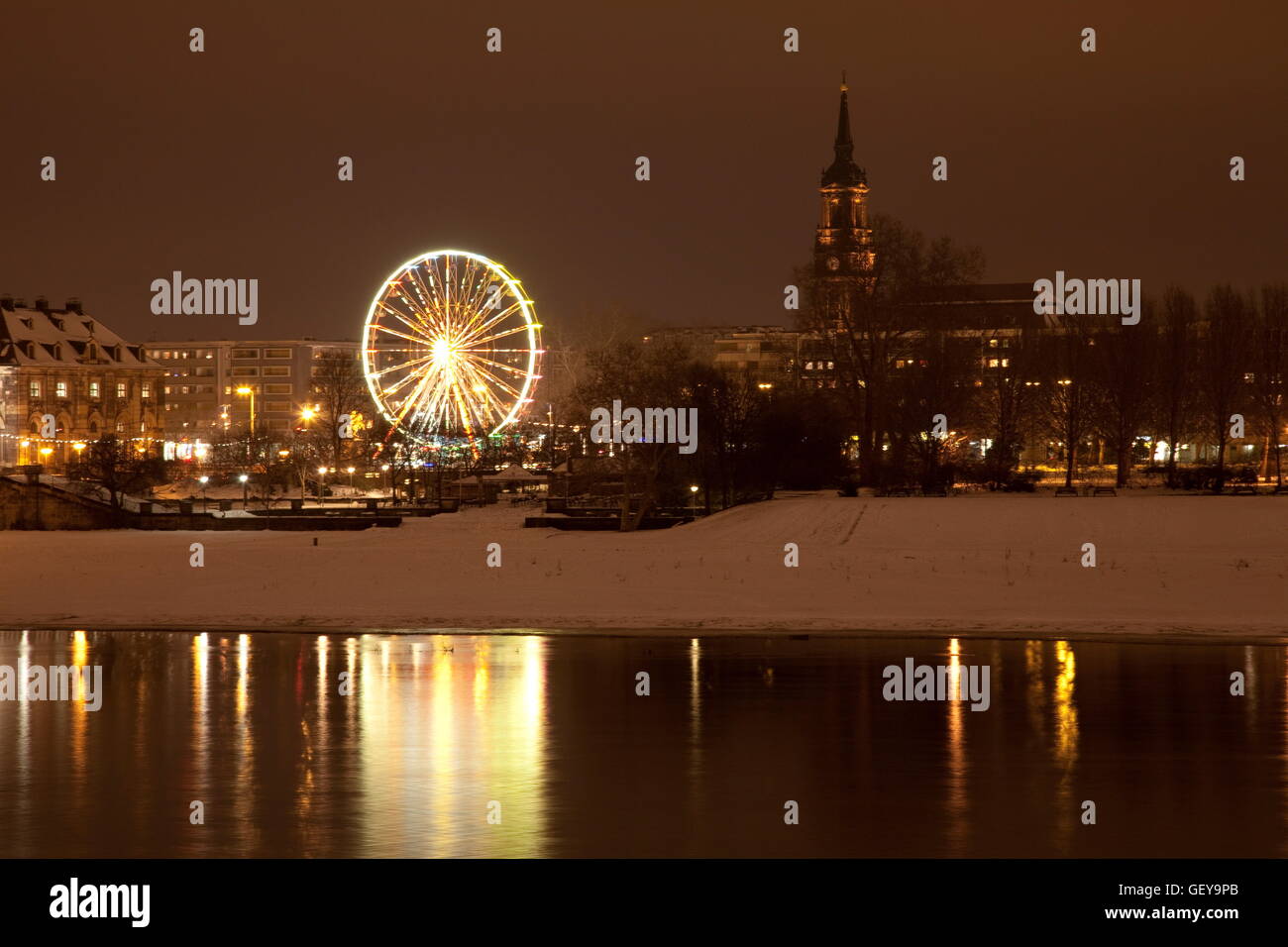 Géographie / billet, l'Allemagne, la Saxe, Dresde, Neustadt, Elbe, riverside Banque D'Images