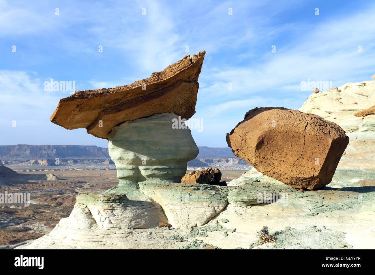 Géographie / voyages, USA, Arizona, Point de chevaux, Hoodoos, Mesa près de page, Banque D'Images