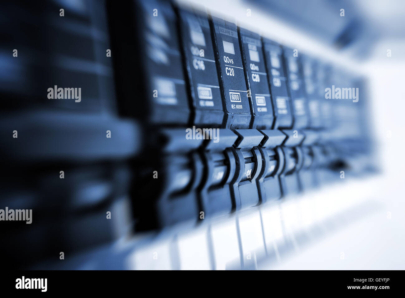 Closeup Détail de coupe-circuit automatique Banque D'Images