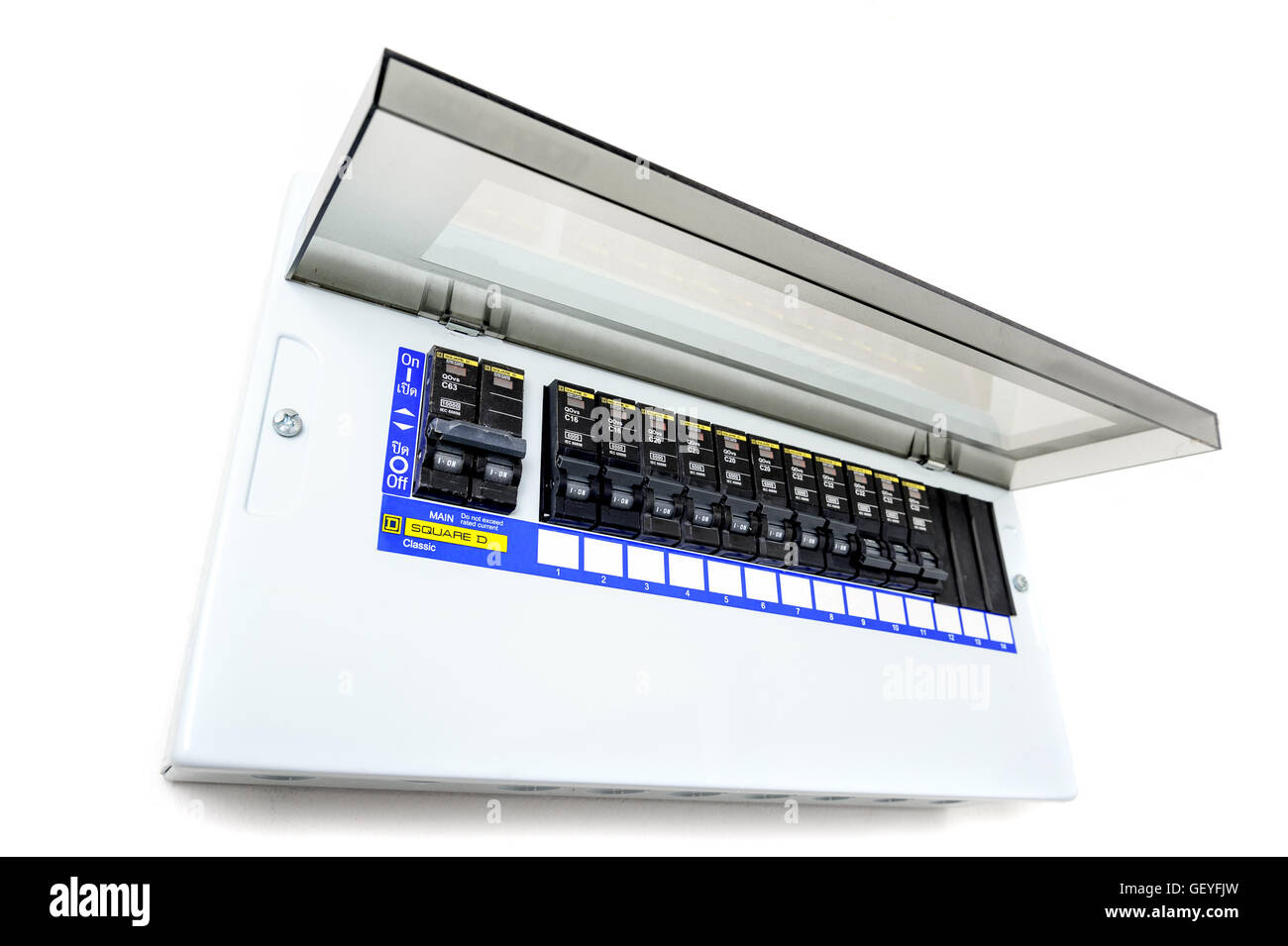 Closeup Détail de coupe-circuit automatique Banque D'Images