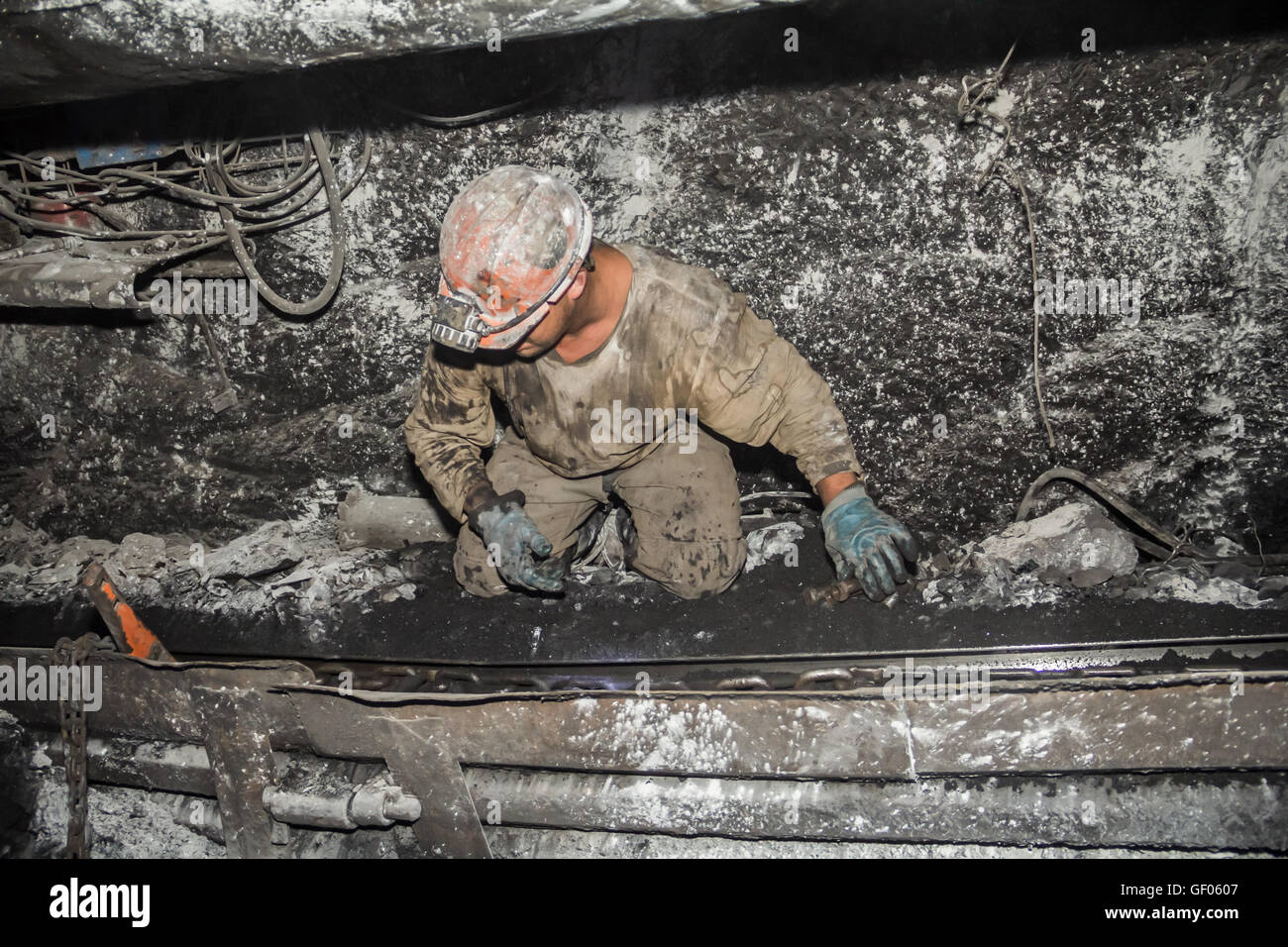 mineur dans une mine Banque D'Images
