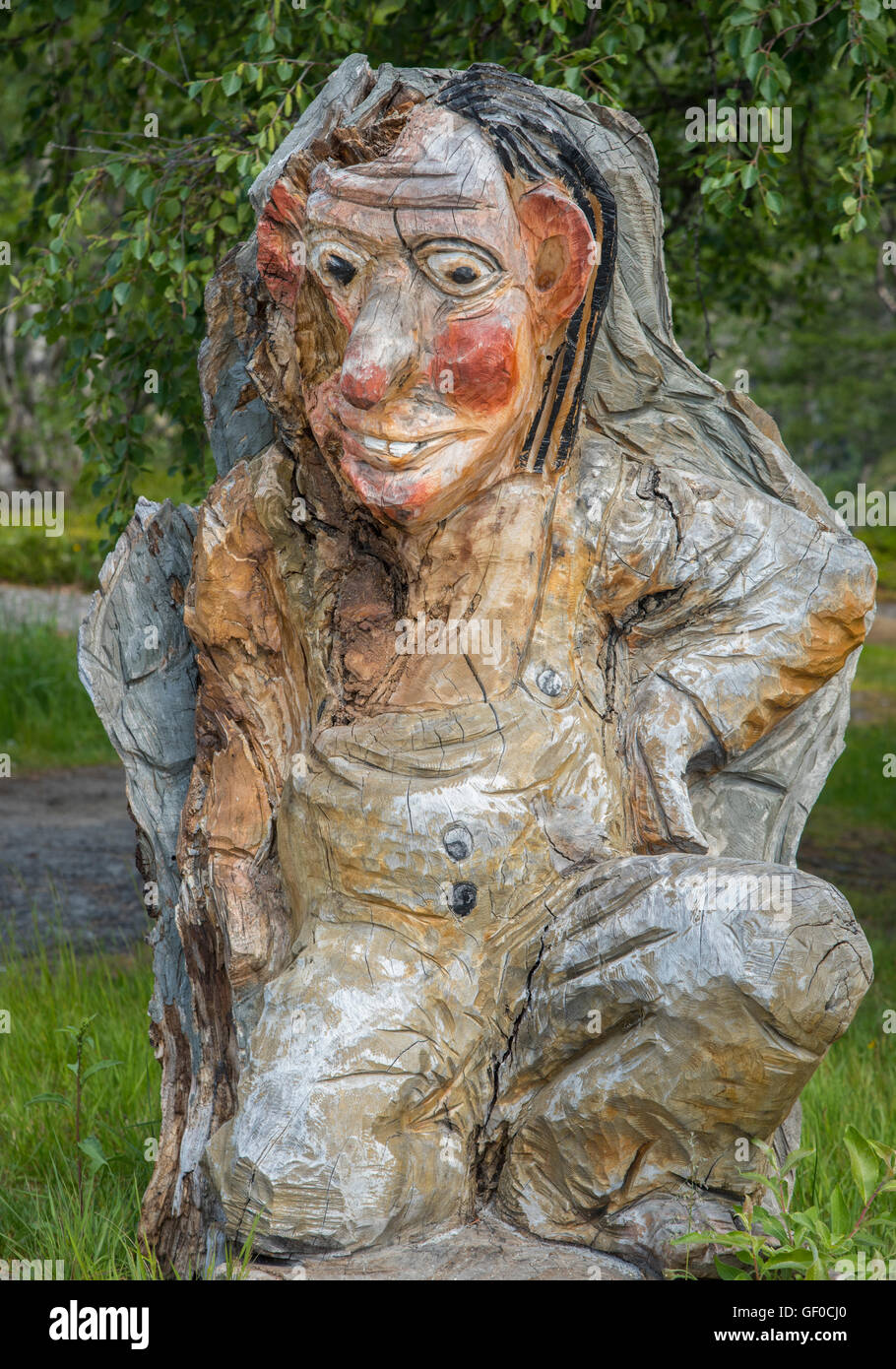 Statue de Troll en extérieur parc près de Voringfossen Cascades, Norvège, Scandinavie, Européenne Banque D'Images