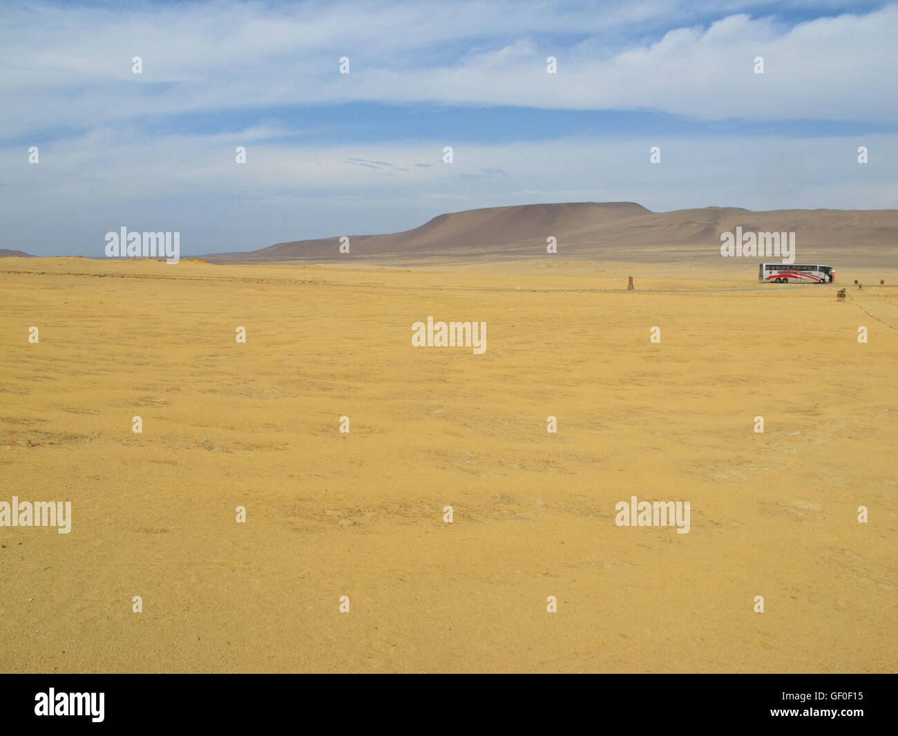 La zone désertique de la Réserve Naturelle de Paracas. Banque D'Images