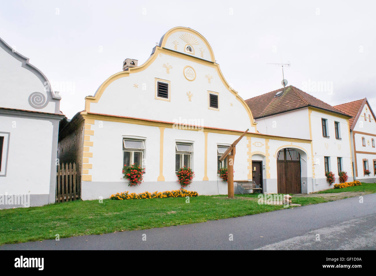 Holasovice, UNESCO, Folk de Bohême du Sud, village de style Baroque Banque D'Images