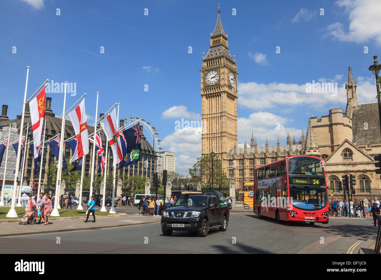 Big Ben, Parliament Square à Londres Banque D'Images