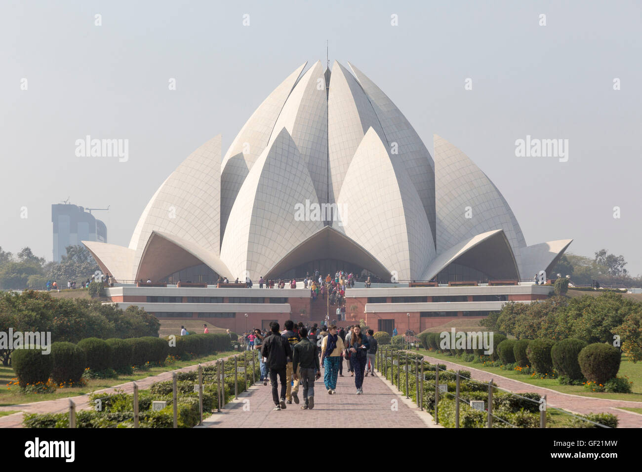 Le Temple du Lotus, New Delhi, Delhi, Inde Banque D'Images