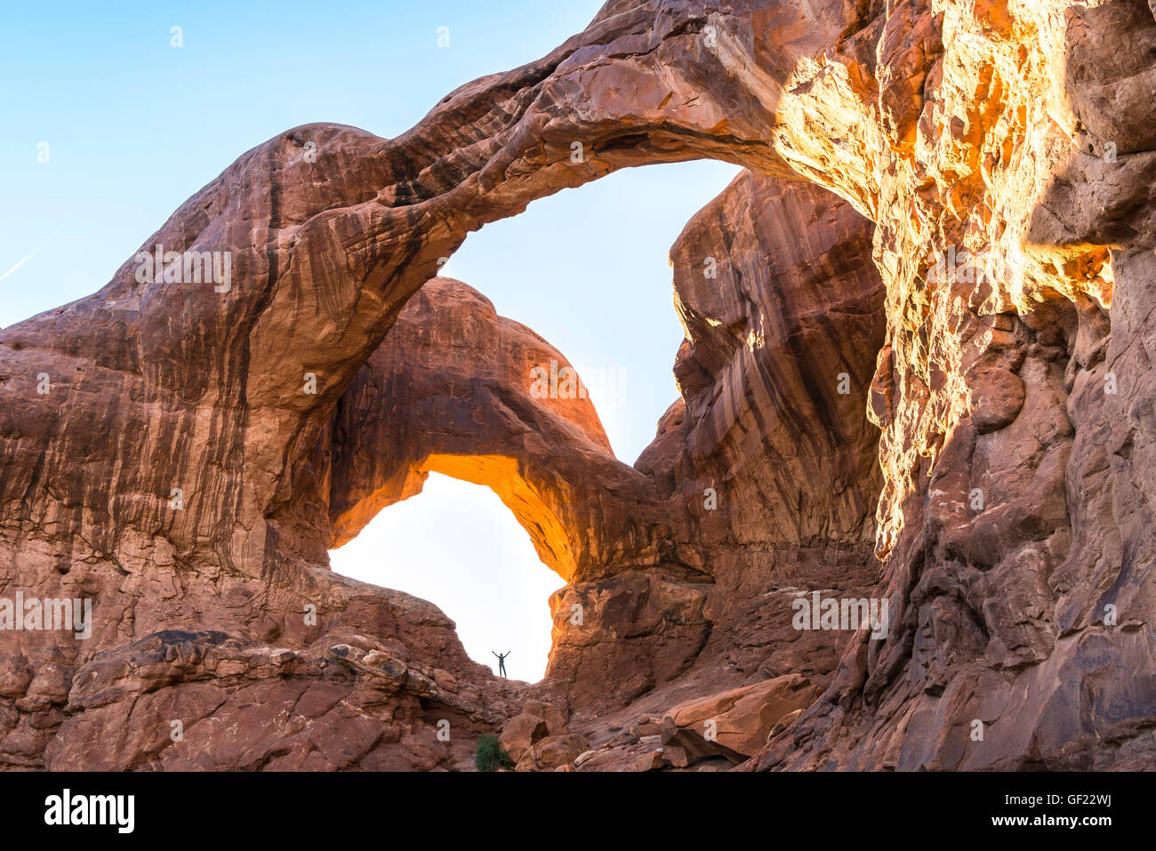 Arc double, Arches National Park, Utah, USA Banque D'Images