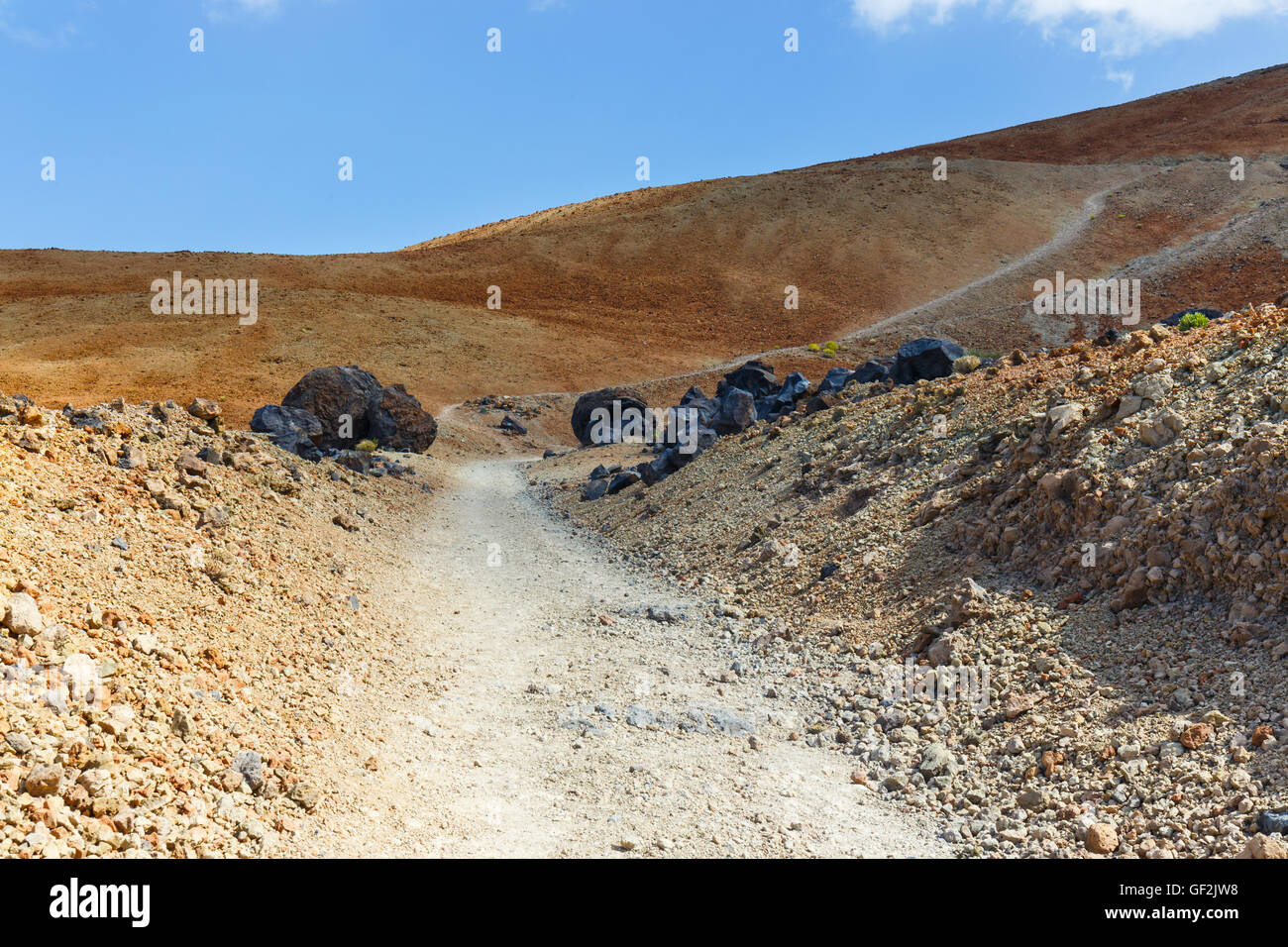 Bombes volcaniques sur Montana Blanca, le Parc National du Teide, Tenerife, Canaries, Espagne Banque D'Images