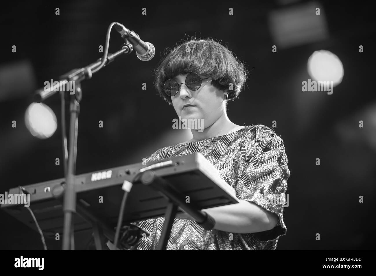 Kendal appelant Music Festival, Cumbria, 28 juillet 2016, les axes se produit sur la scène principale. WittWooPhoto:Crédit/Alamy Live News Banque D'Images